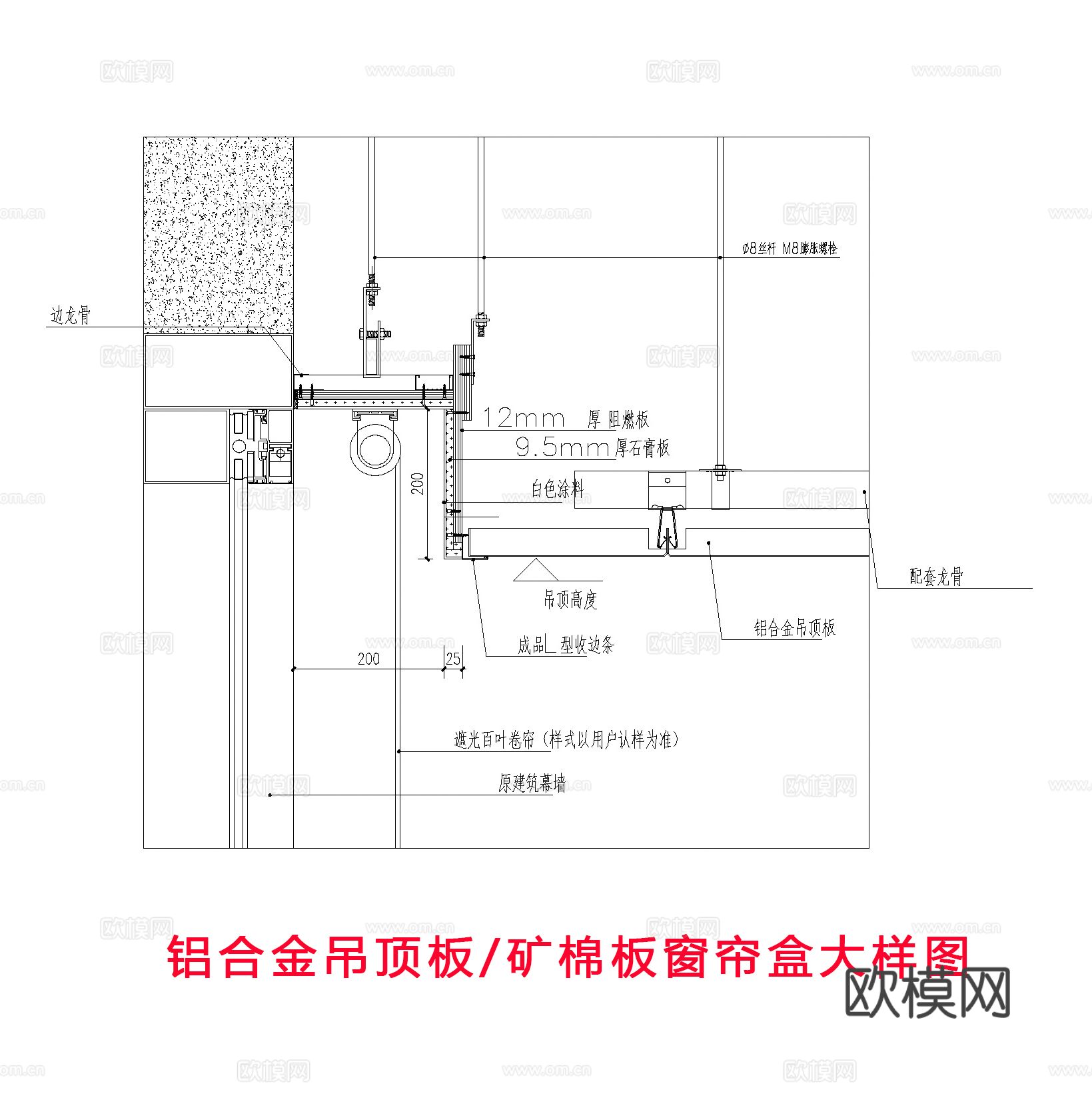 窗帘盒cad大样图