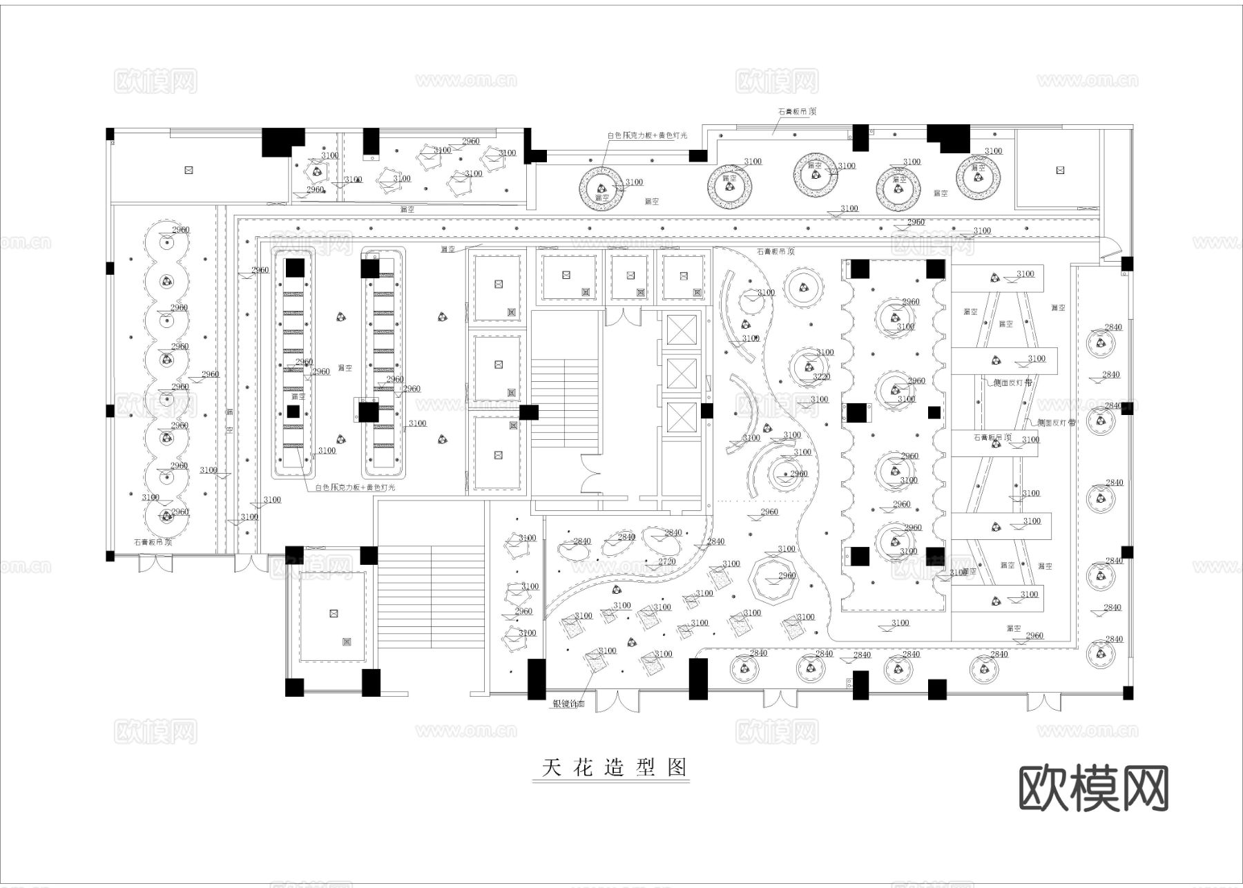 910㎡网吧网咖 网络休闲会所cad施工图