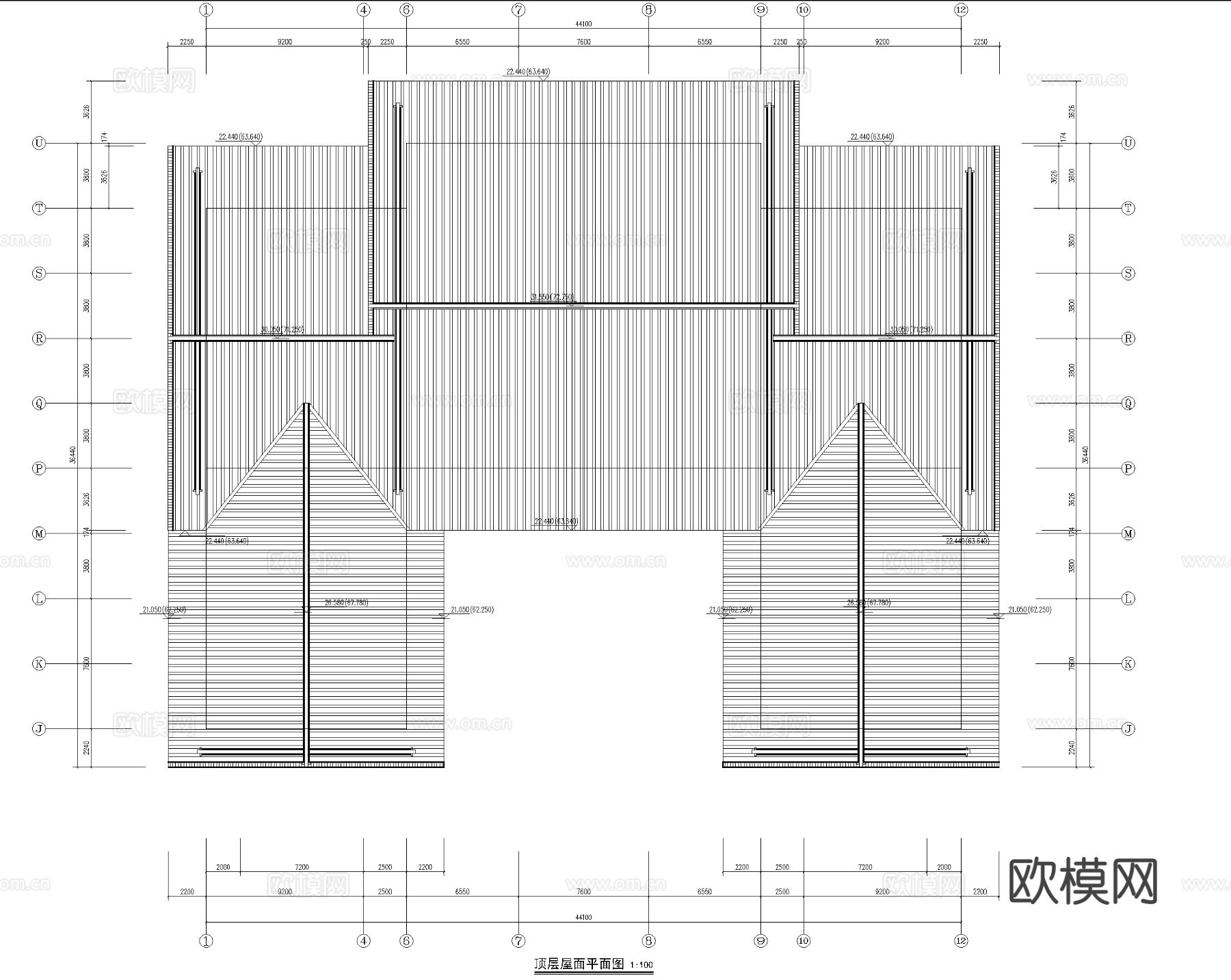 古建寺庙 禅院 仿古建筑 仿唐建筑cad施工图