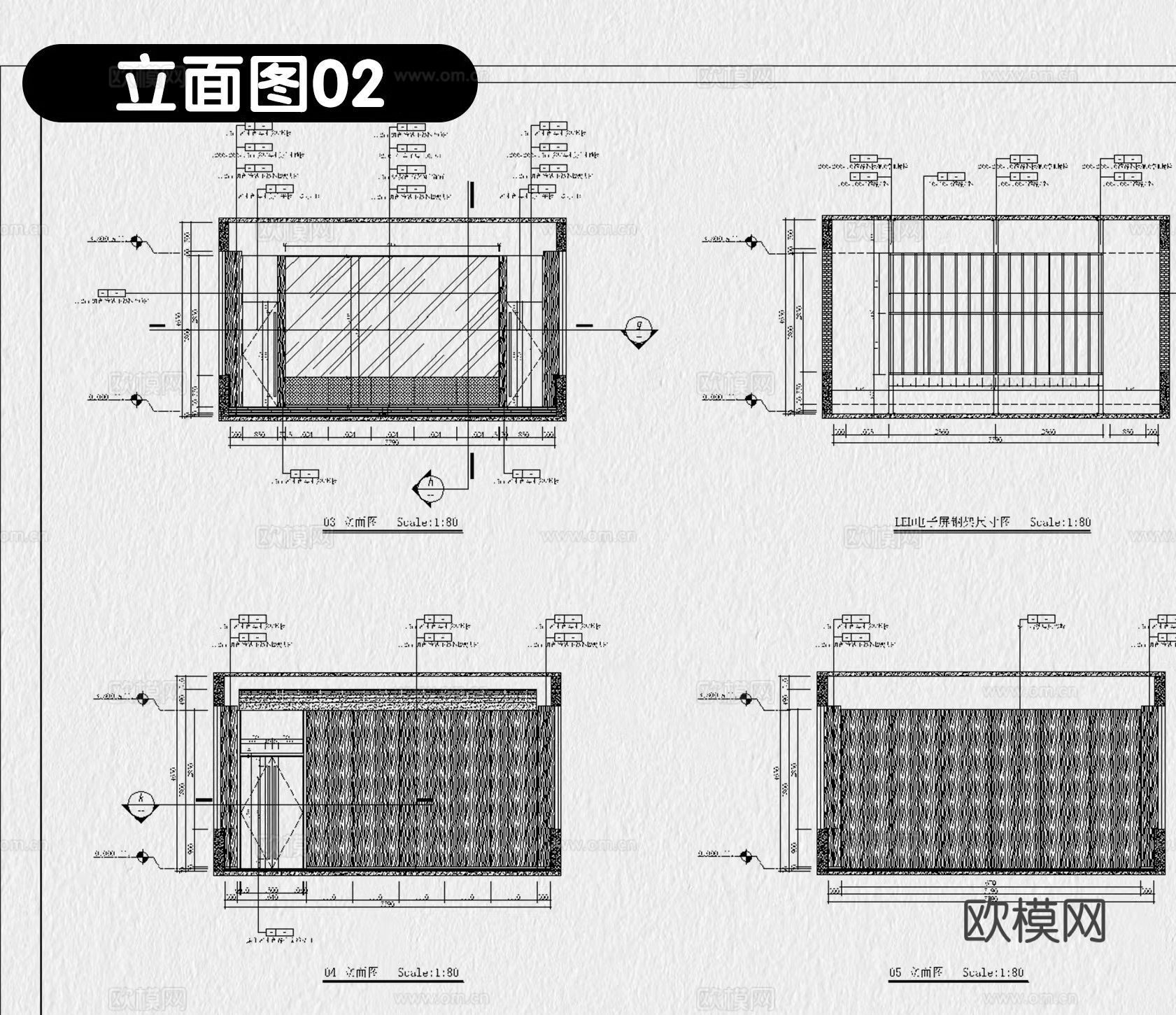 报告厅会议室装修设计cad施工图