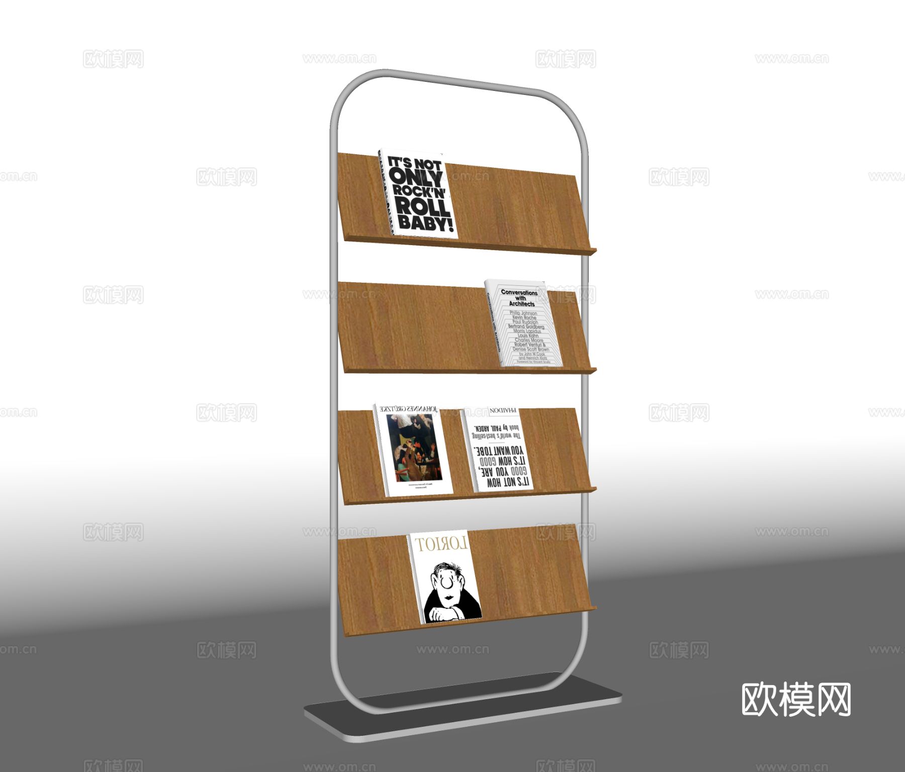现代置物架 书架置物架 杂志架su模型