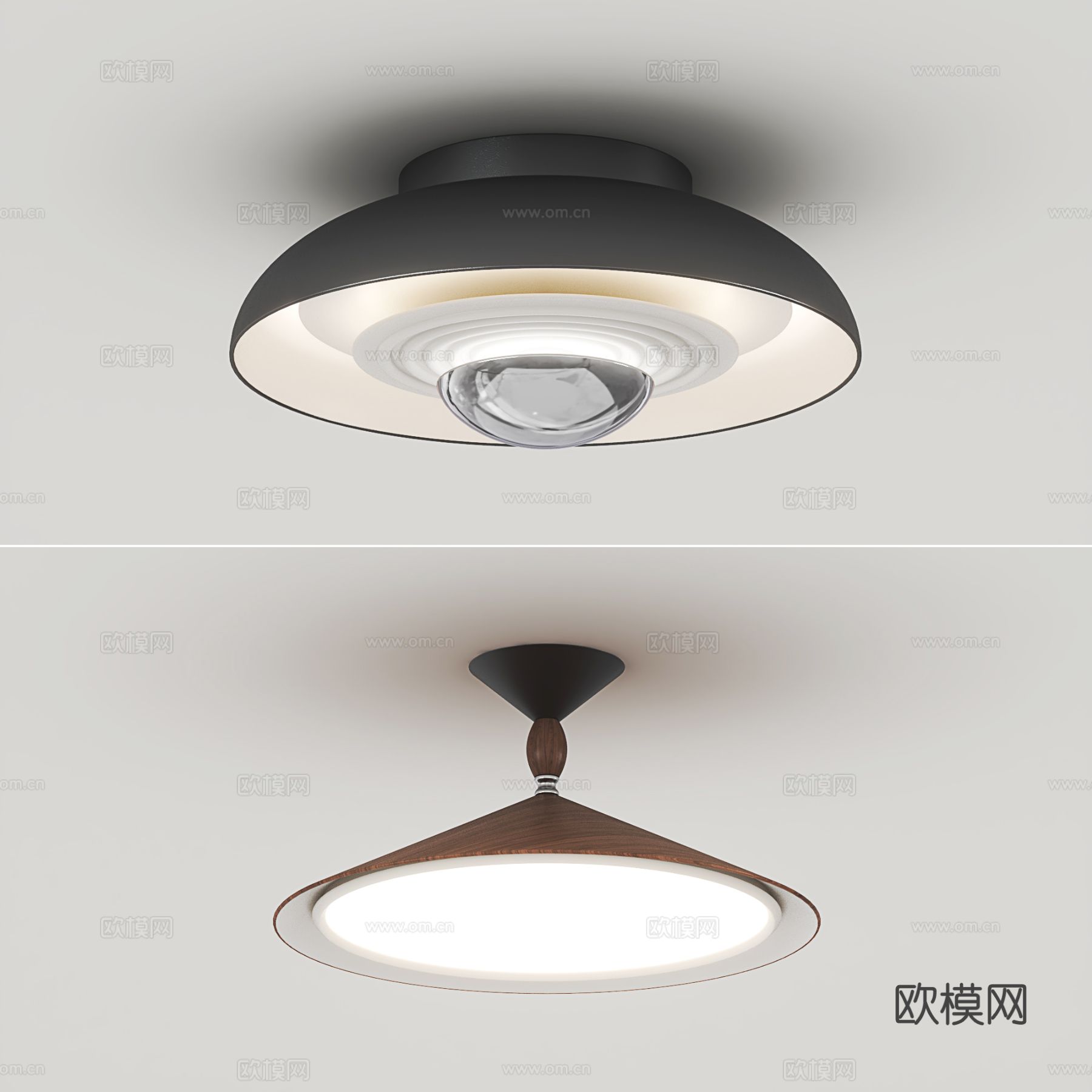 现代吸顶灯su模型下载（渲染图2）