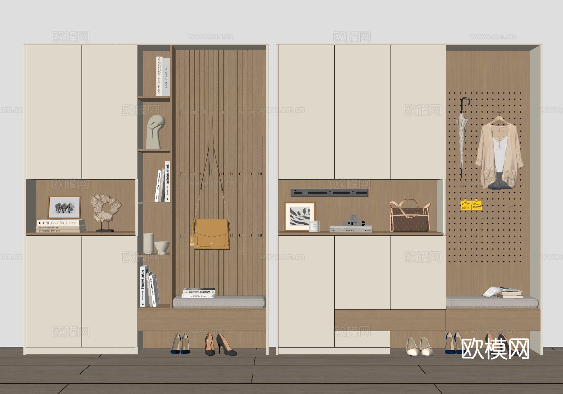 现代鞋柜 玄关鞋柜su模型
