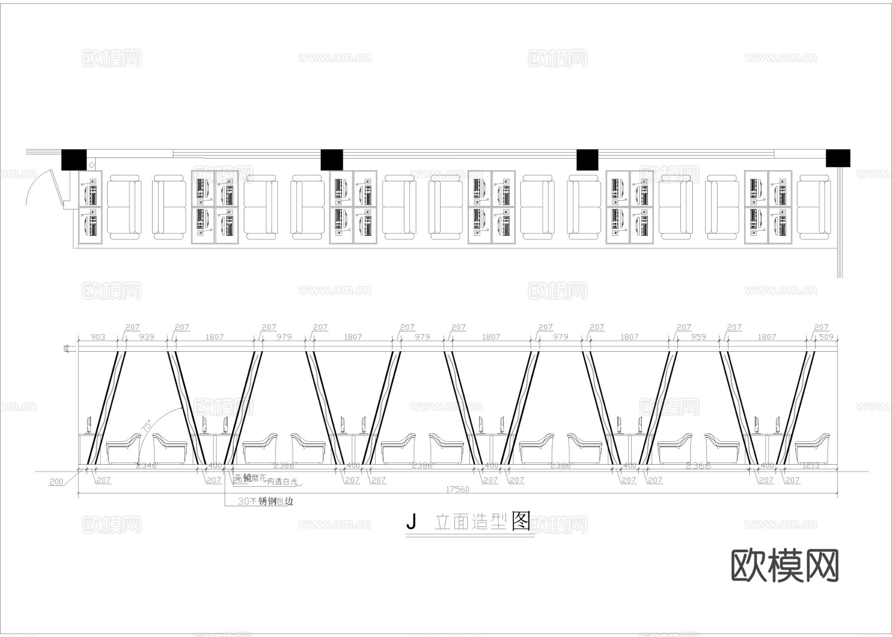 910㎡网吧网咖 网络休闲会所cad施工图