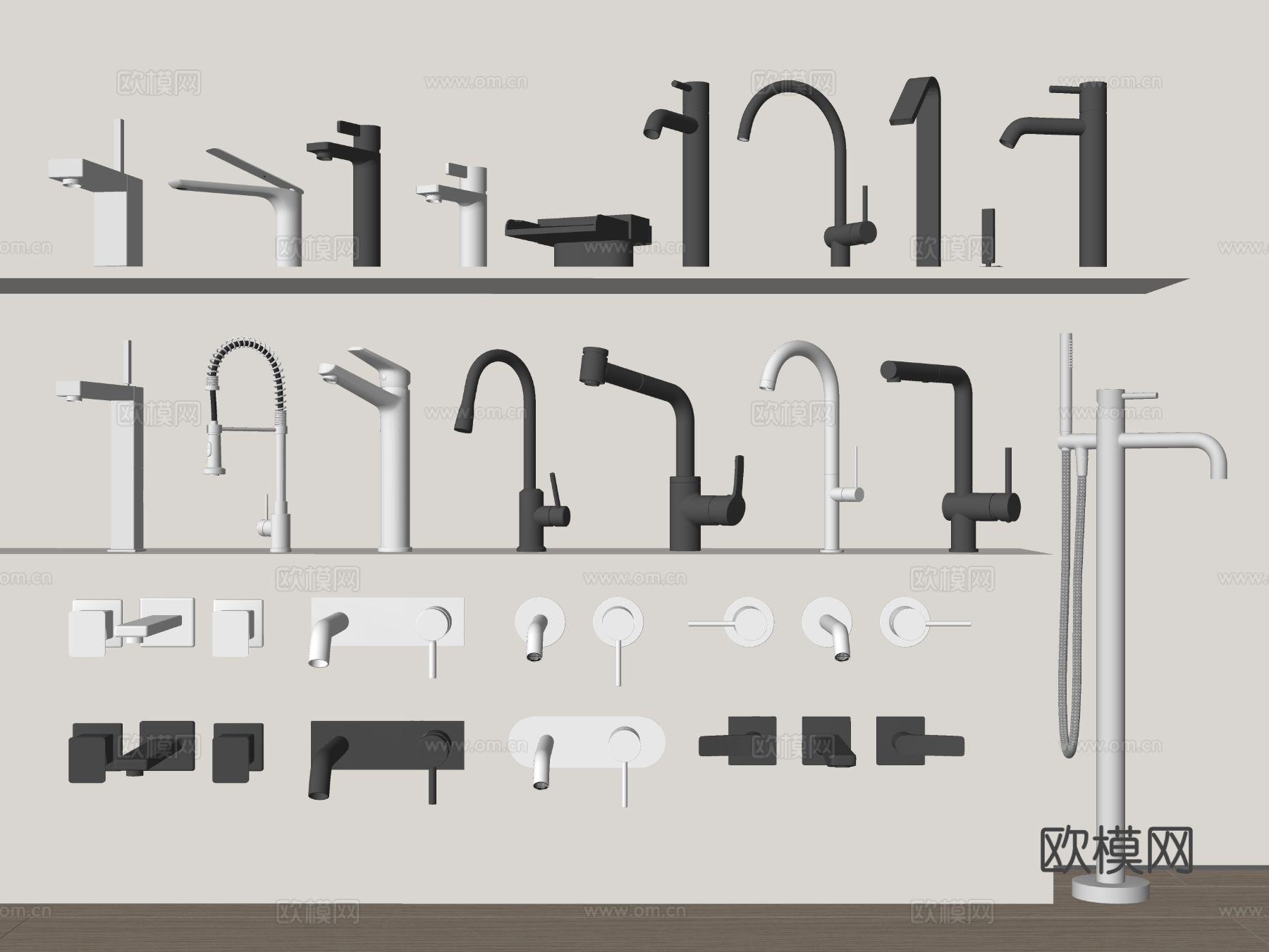 现代水龙头 台盆龙头 水槽龙头su模型