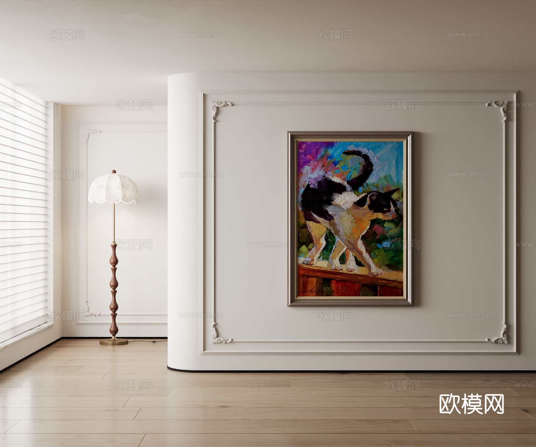 美式油画 装饰画su模型下载（渲染图2）