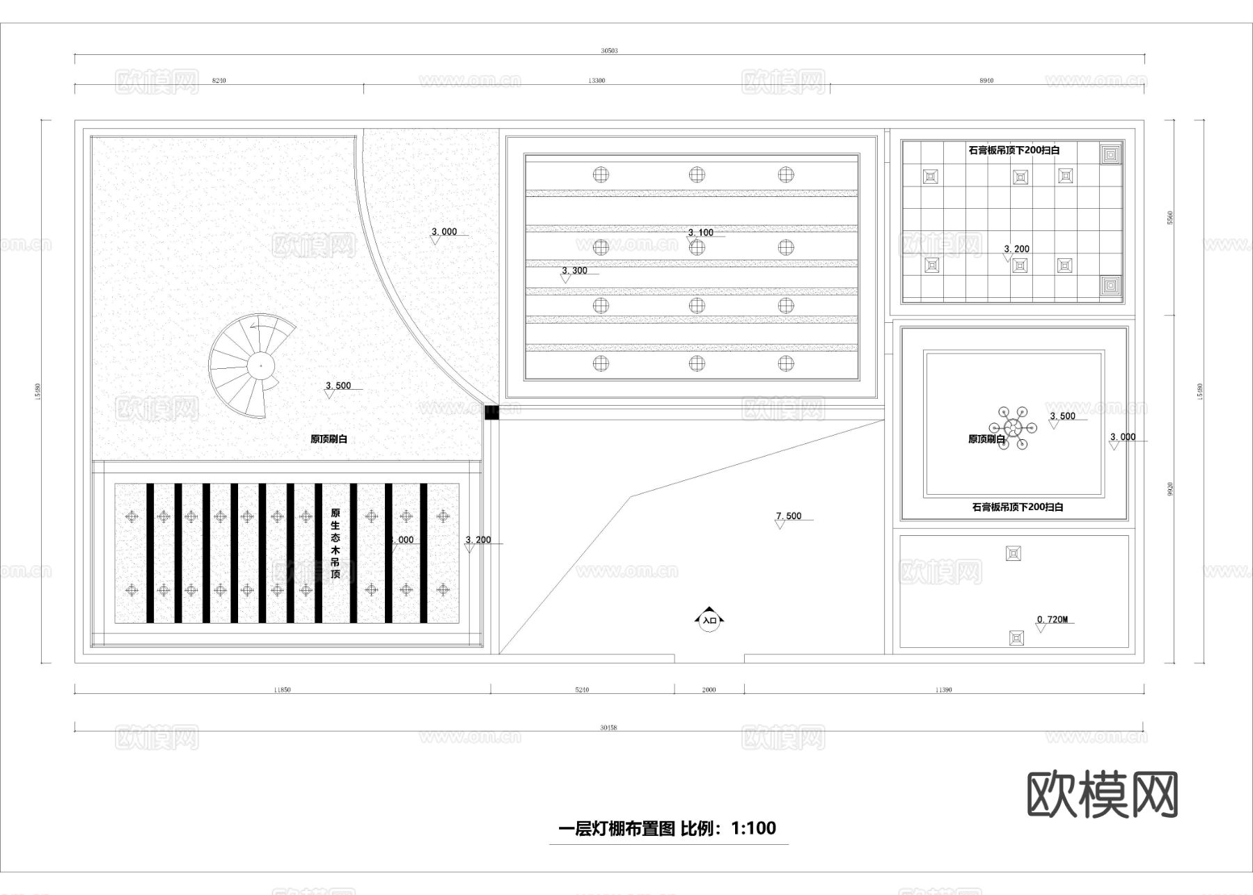 940㎡书店书吧cad施工图