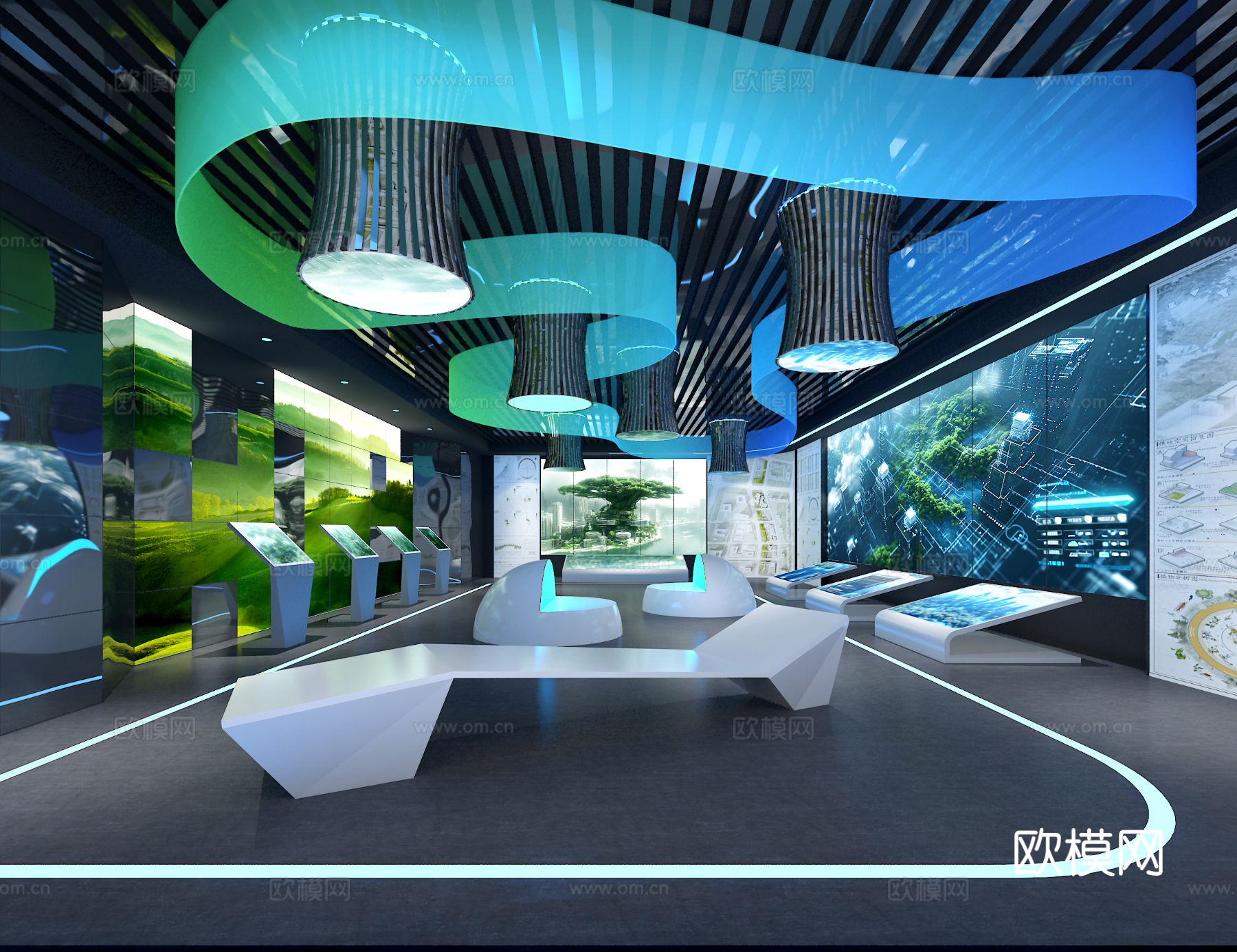 科技城市展厅免费3d模型下载