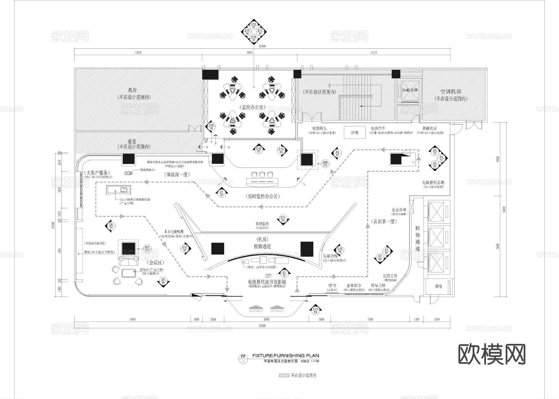 750平方 智能产品 科技展厅cad施工图