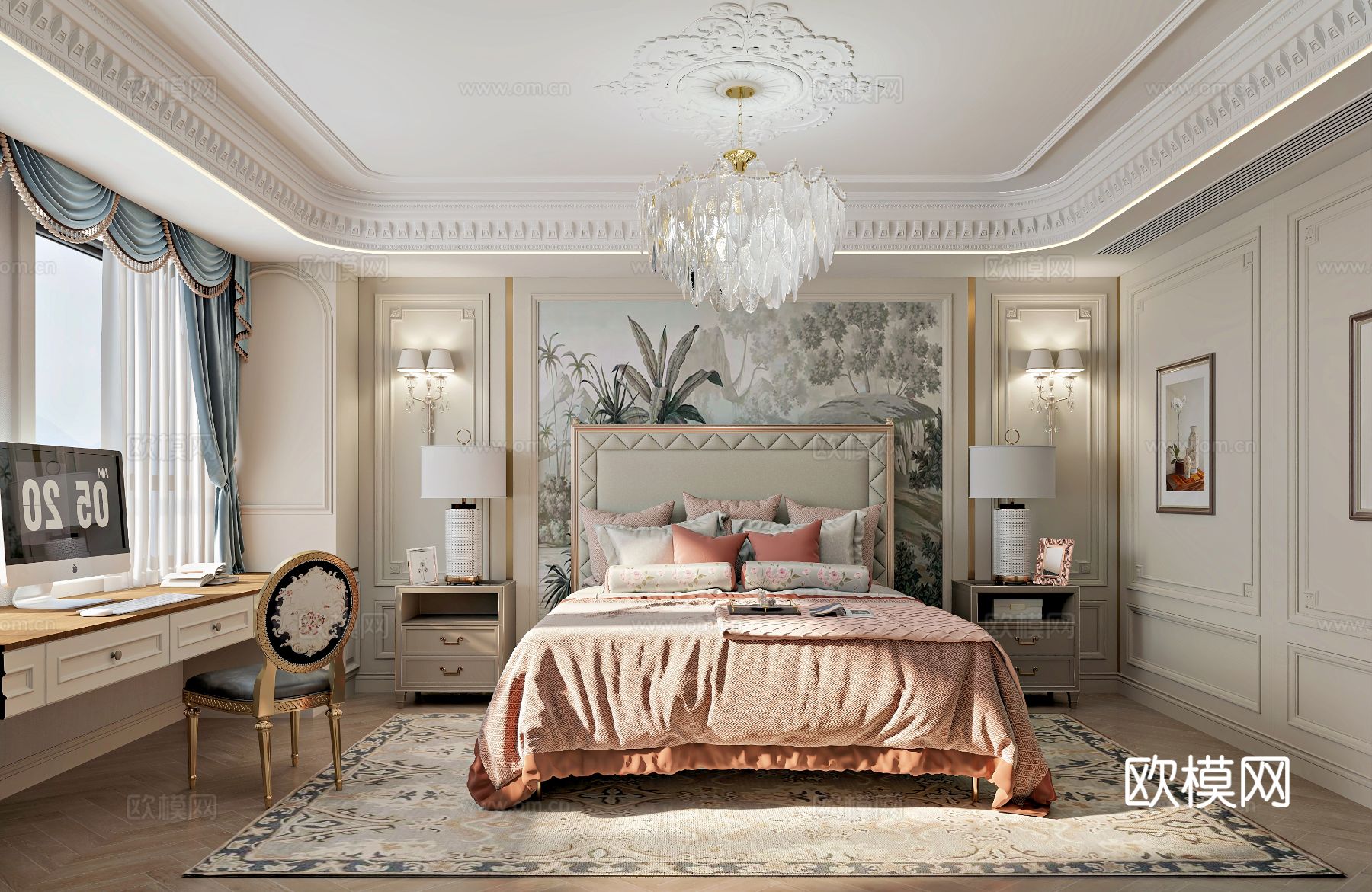法式卧室 主卧3d模型下载
