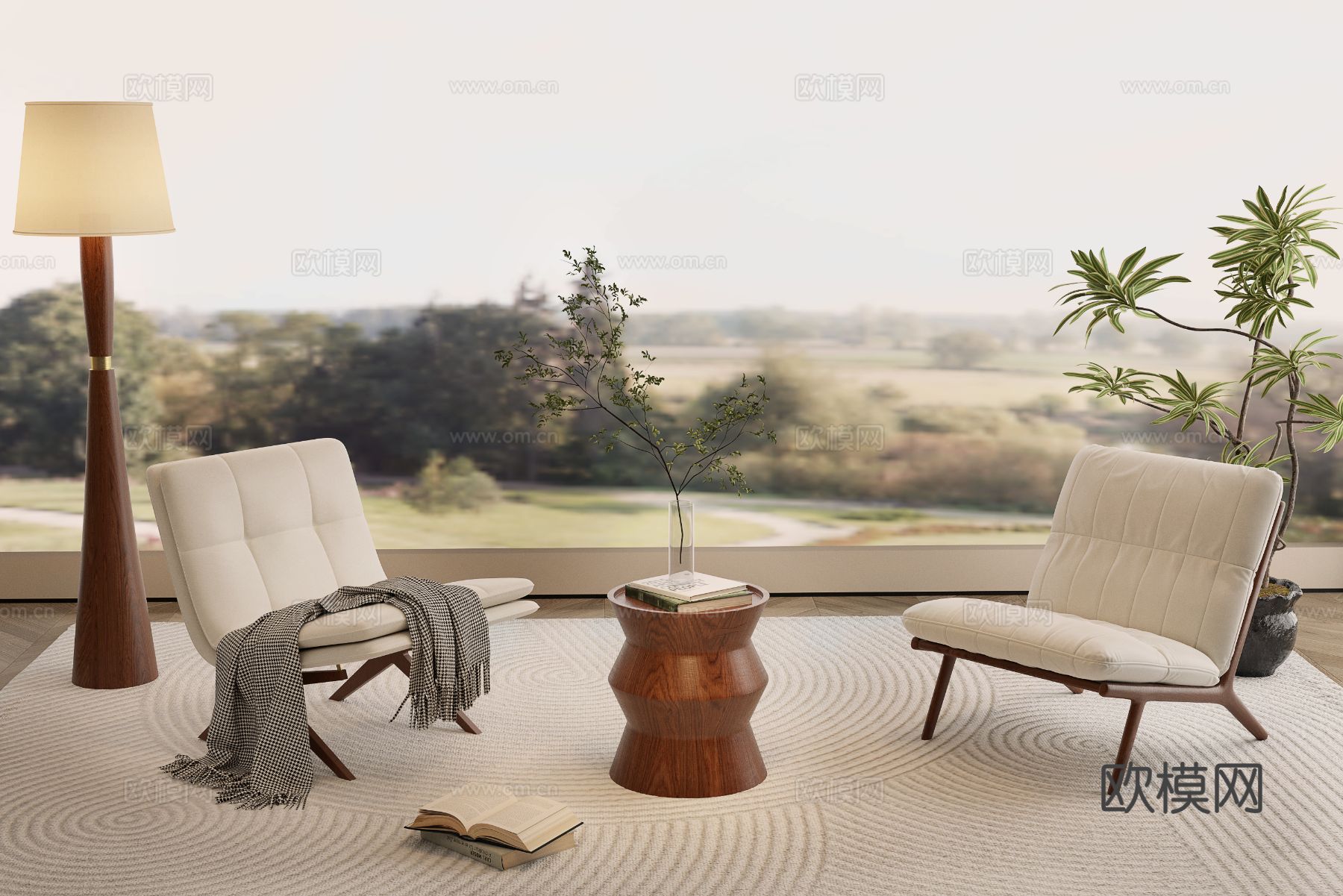 中古风椅子 休闲椅 桌几3d模型下载