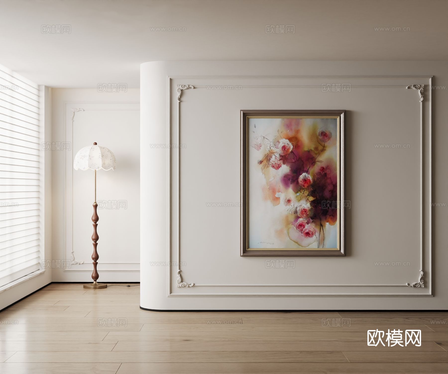 美式油画 装饰画su模型下载（渲染图2）