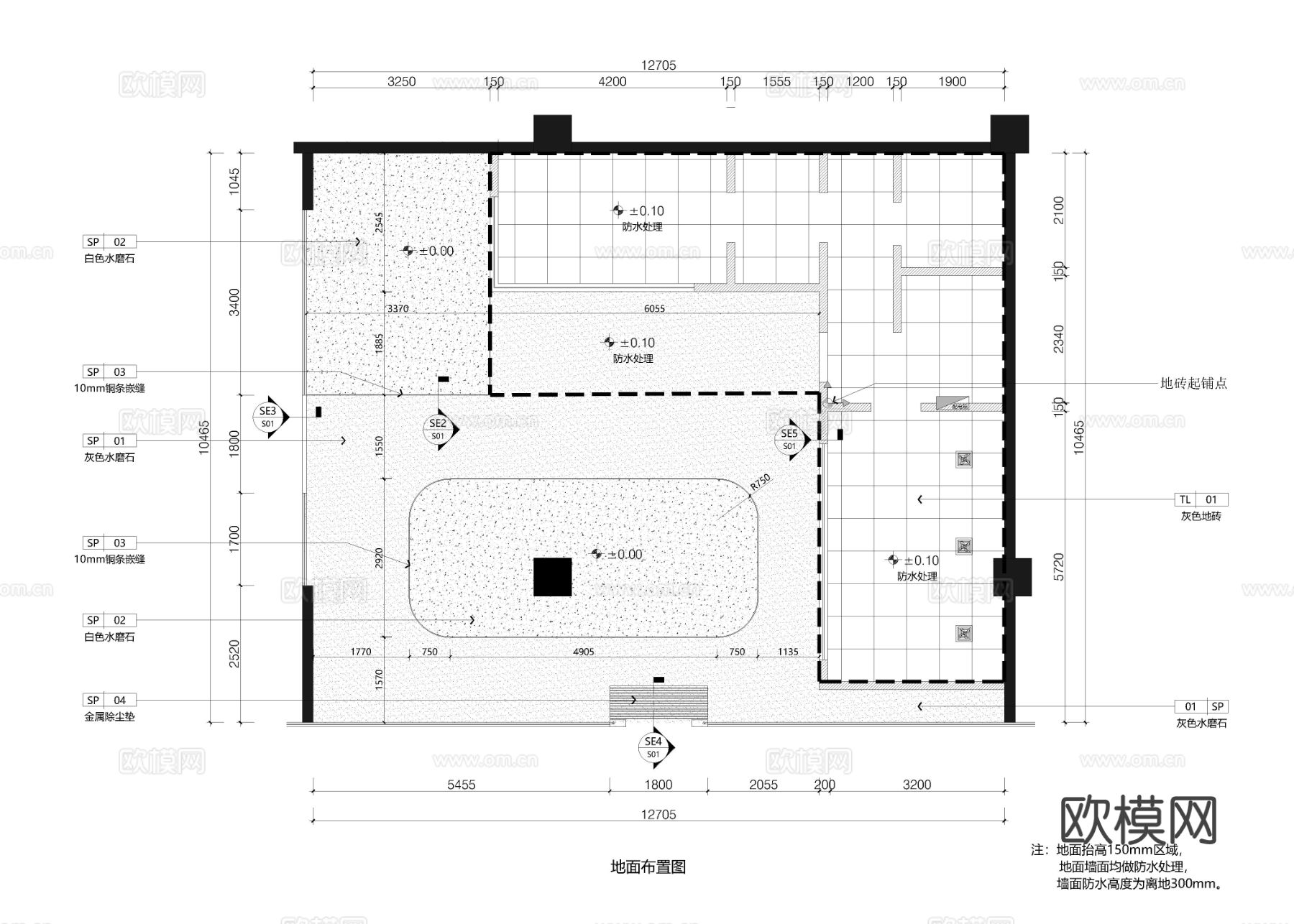 烘焙店 面包店 蛋糕房cad施工图