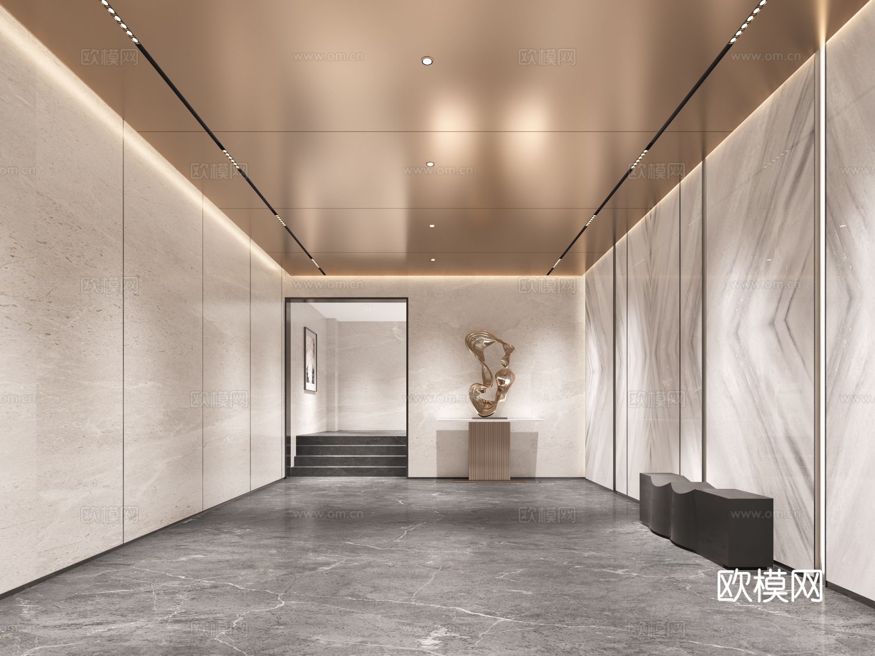 入户大堂 公共大堂3d模型下载