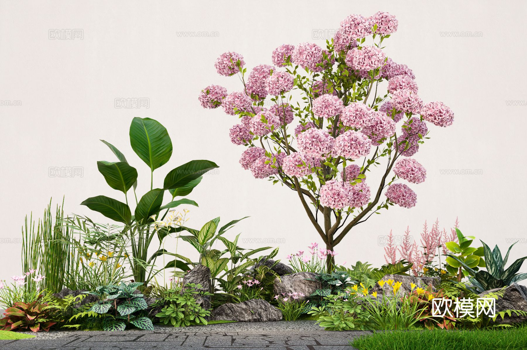 植物花草花镜 绿植堆su模型