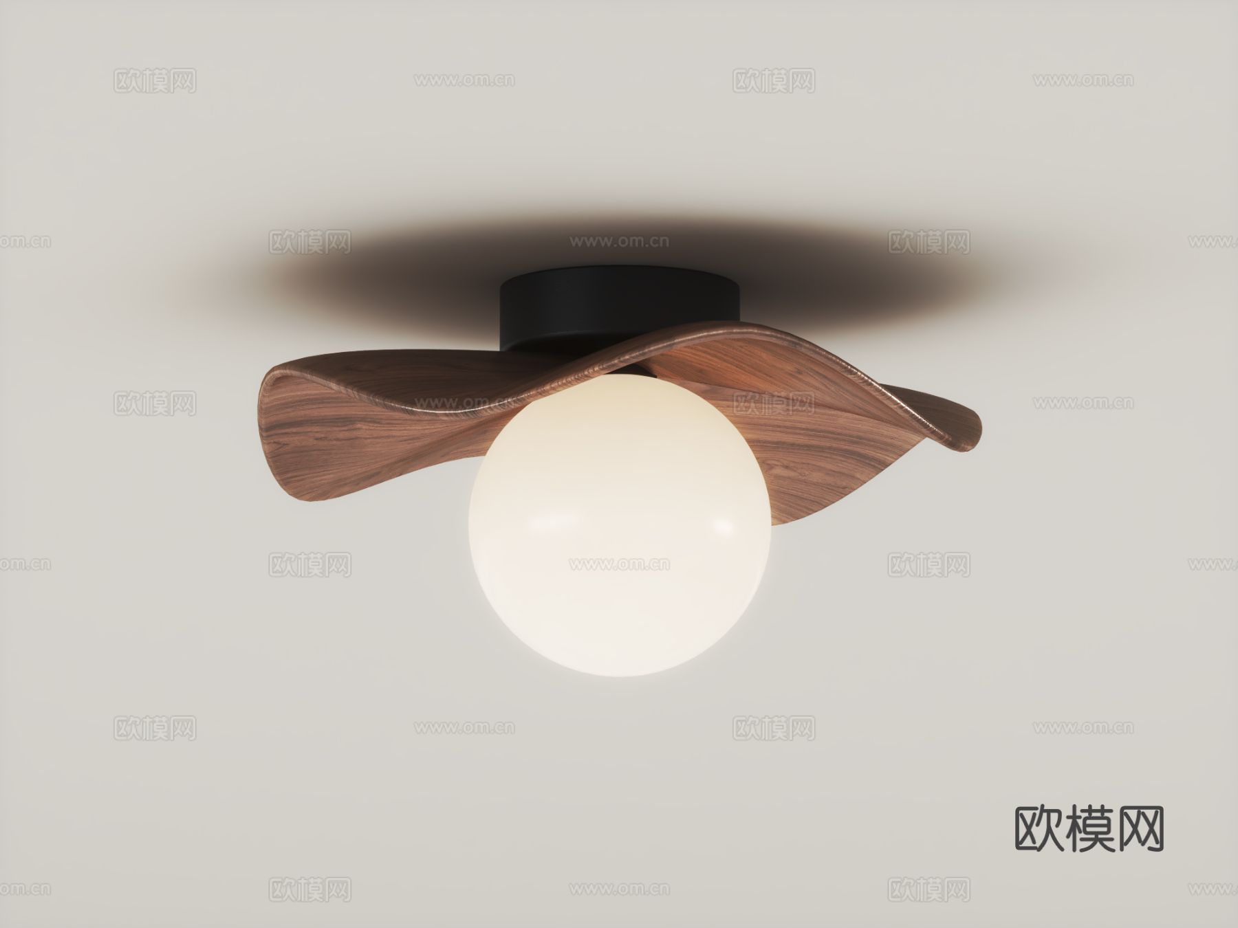 中古风吸顶灯3d模型下载（渲染图2）