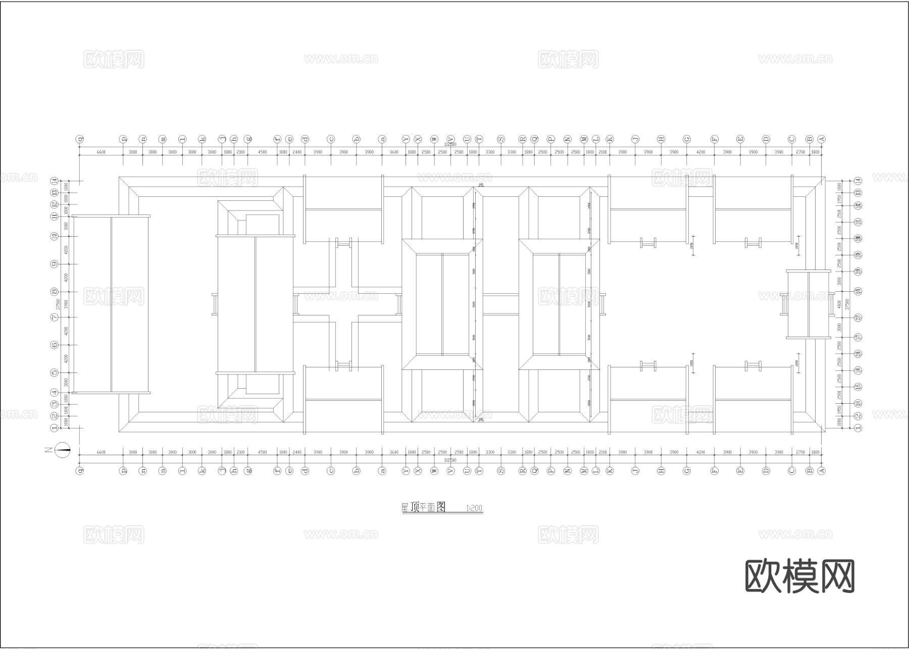 四进四合院cad施工图