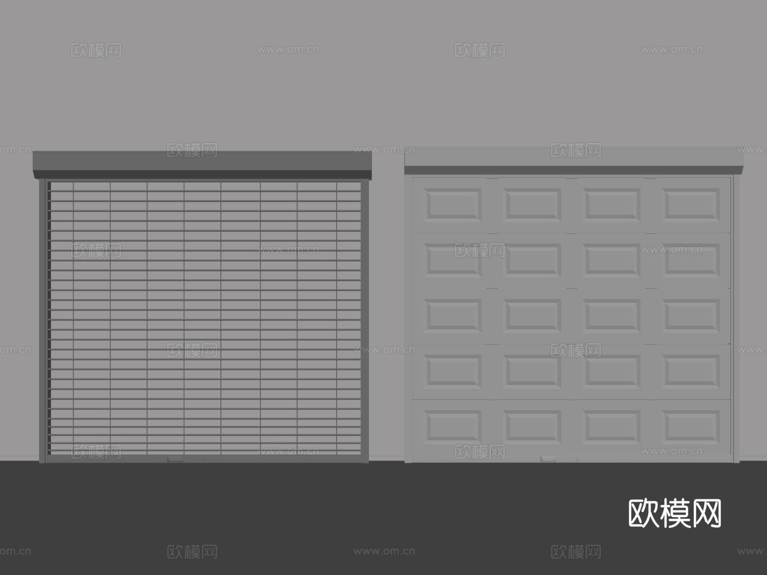 卷帘门 车库门 卷闸门 仓库门su模型