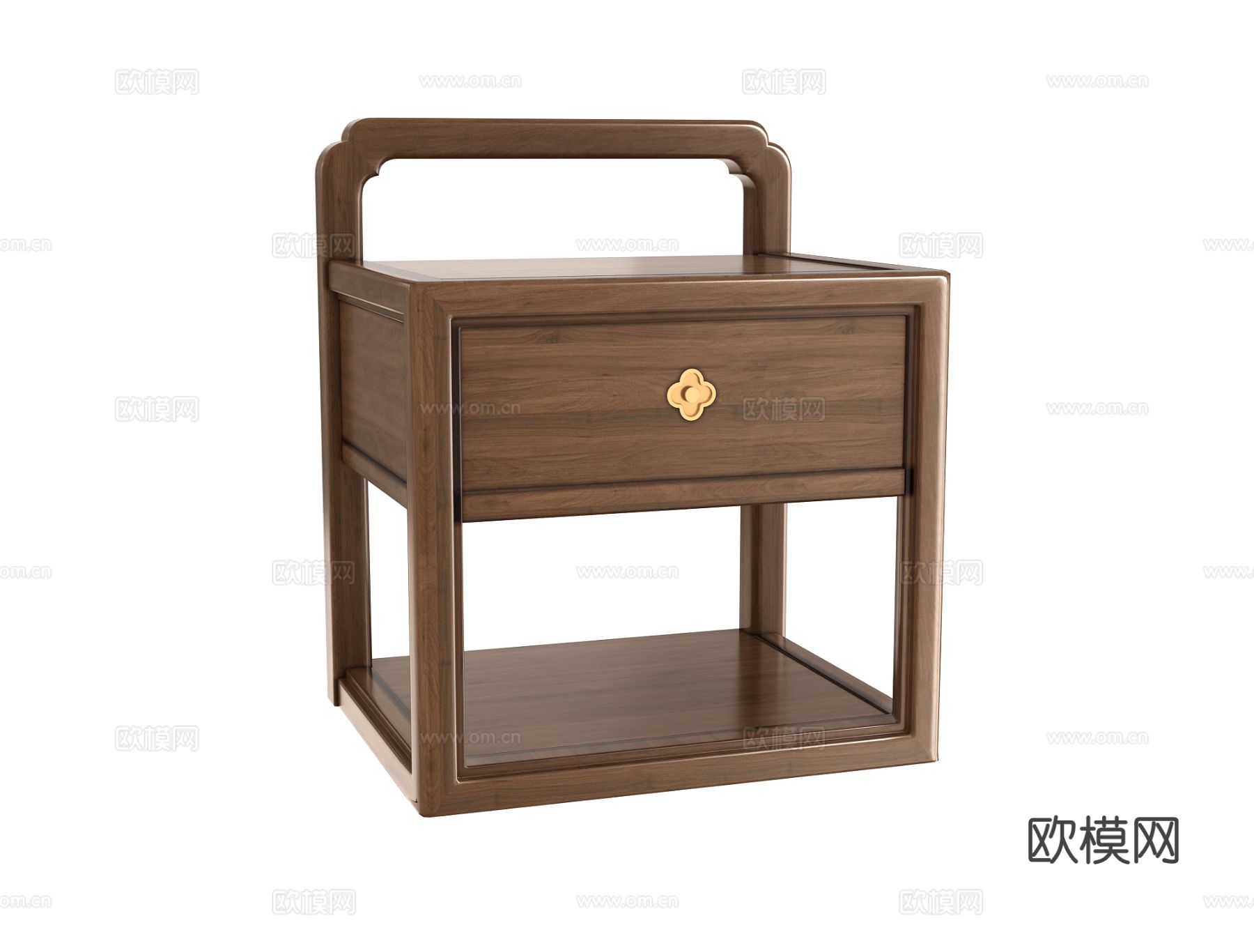 中式床头柜3d模型下载