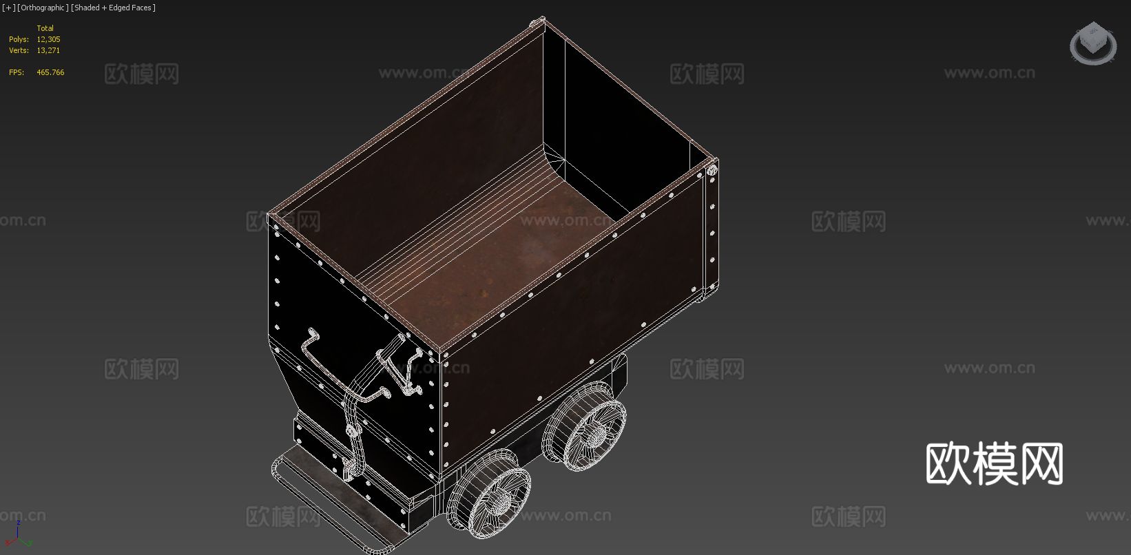 工业风运煤车 矿车 火车 轨道车3d模型