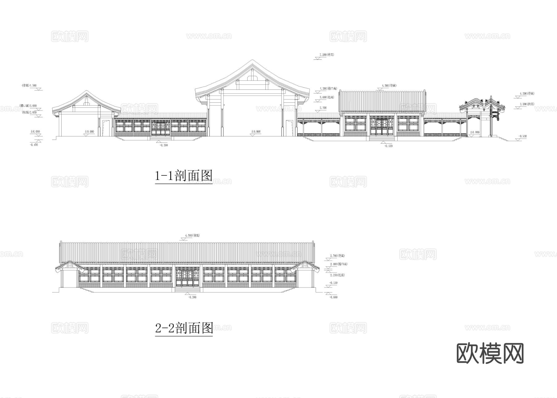 中式四合院cad施工图