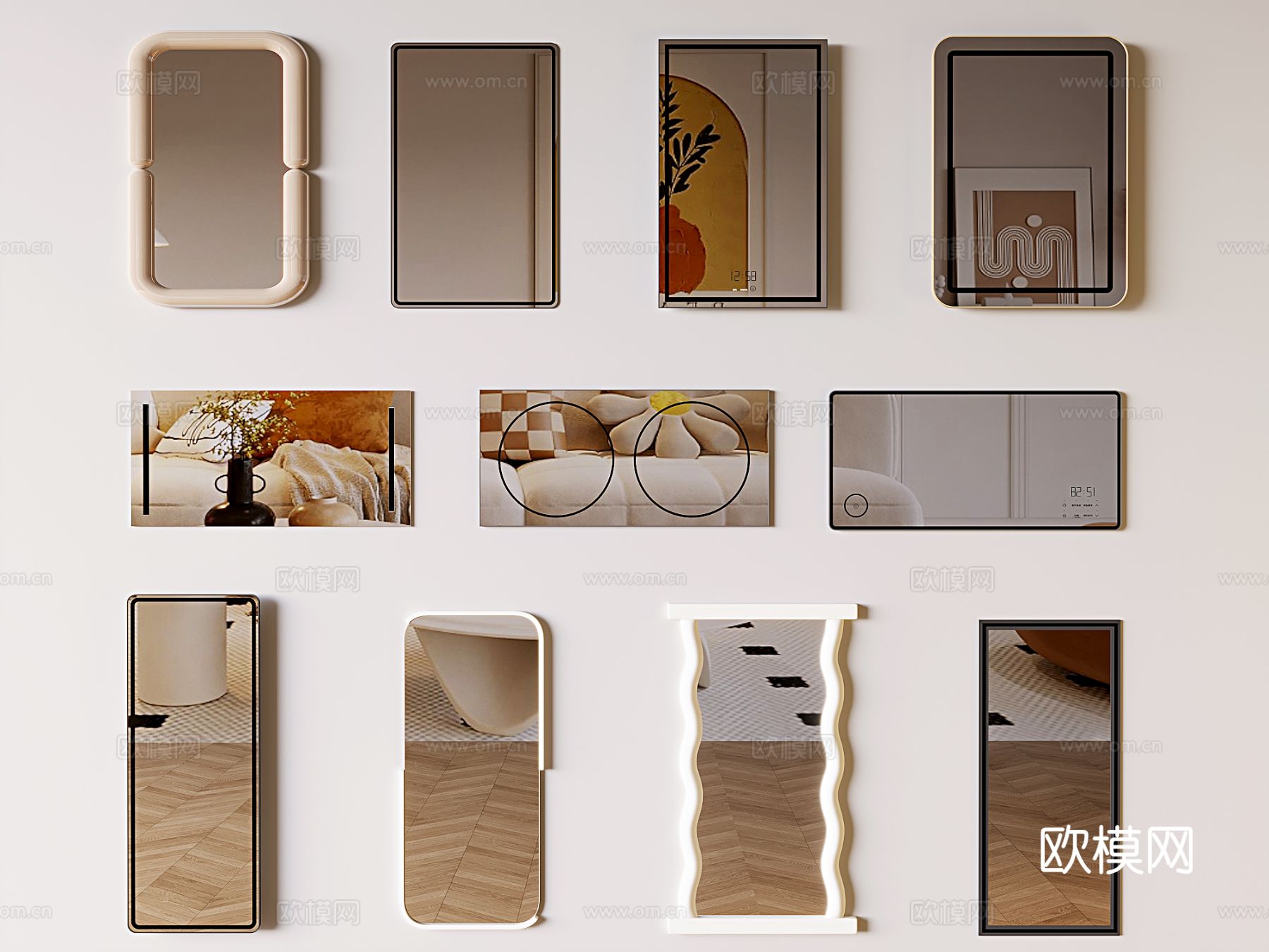 镜子 穿衣镜 落地镜 全身镜3d模型下载