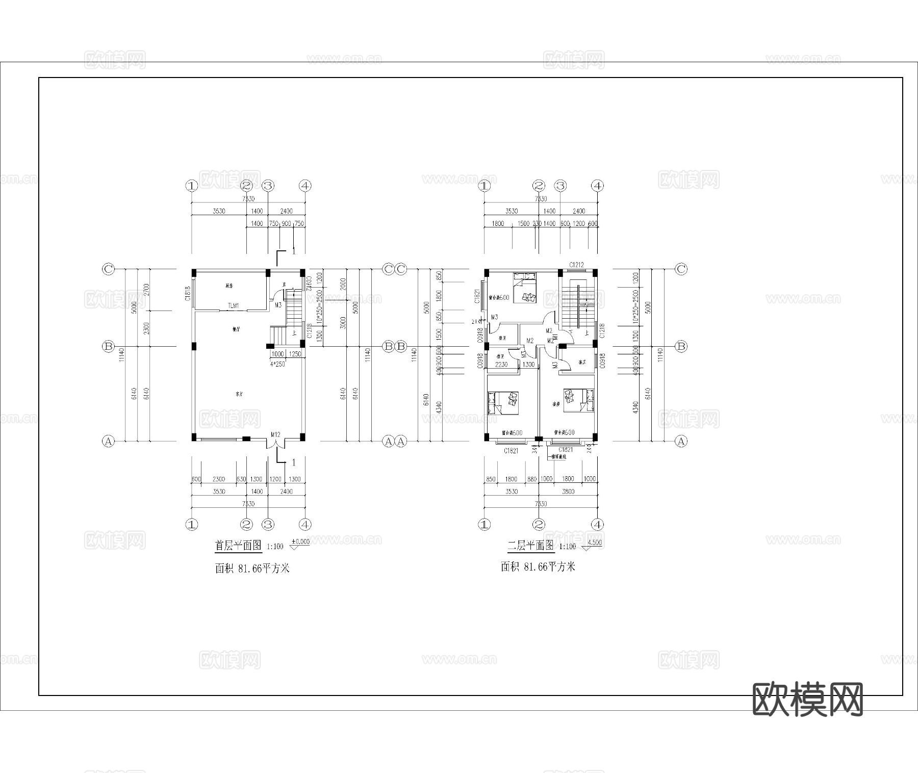 别墅住宅 自建房CAD施工图