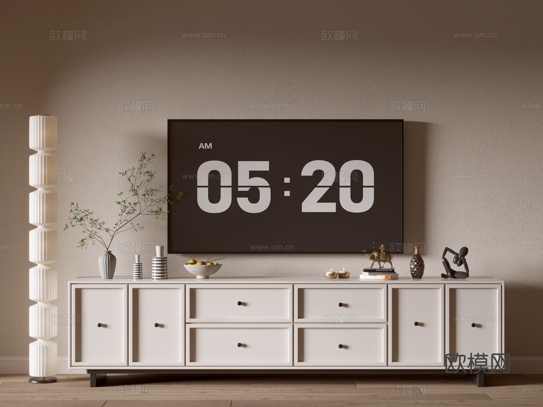 现代电视柜3d模型下载