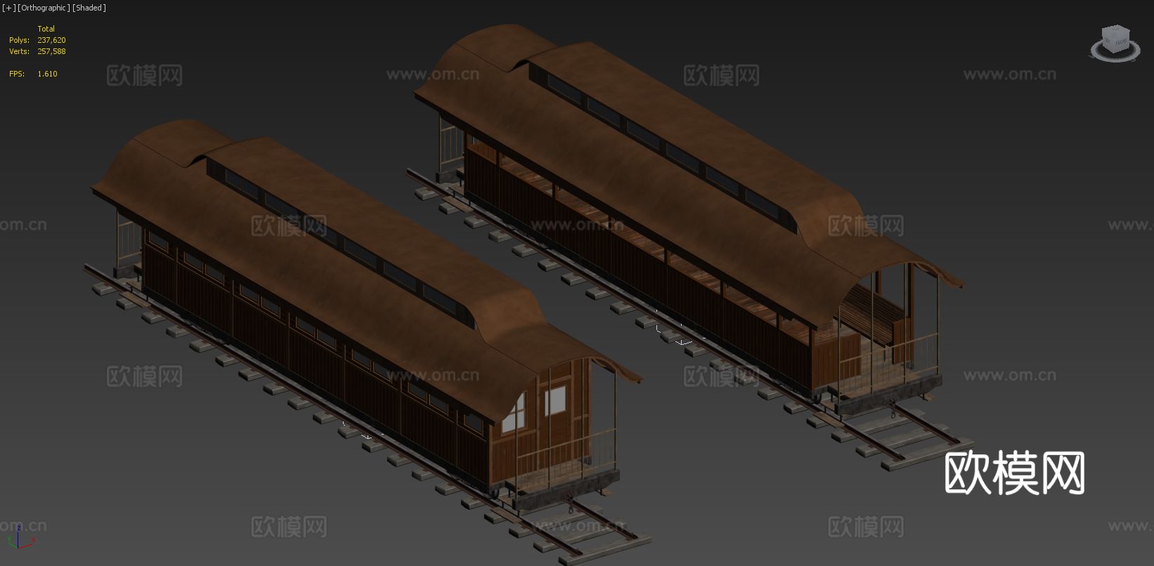 火车 车厢 观光火车车厢 游览车厢3d模型