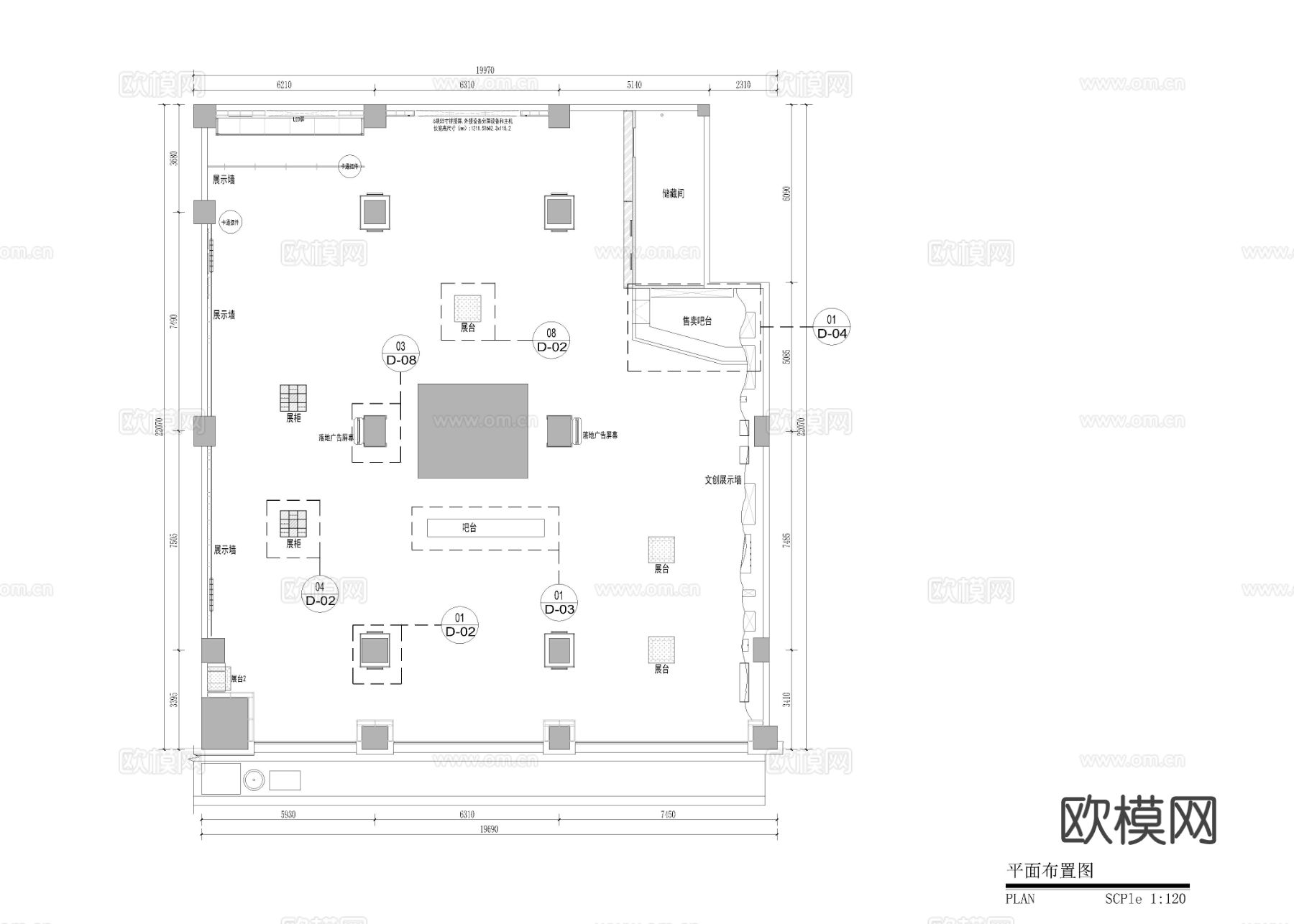 文创展厅cad施工图