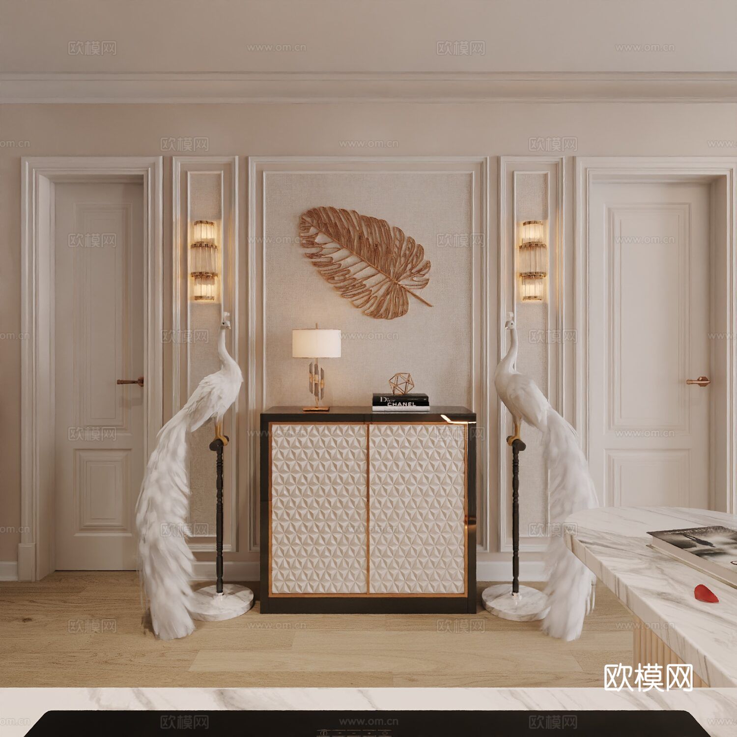 欧式美容院 前台 洽谈区3d模型下载（渲染图3）