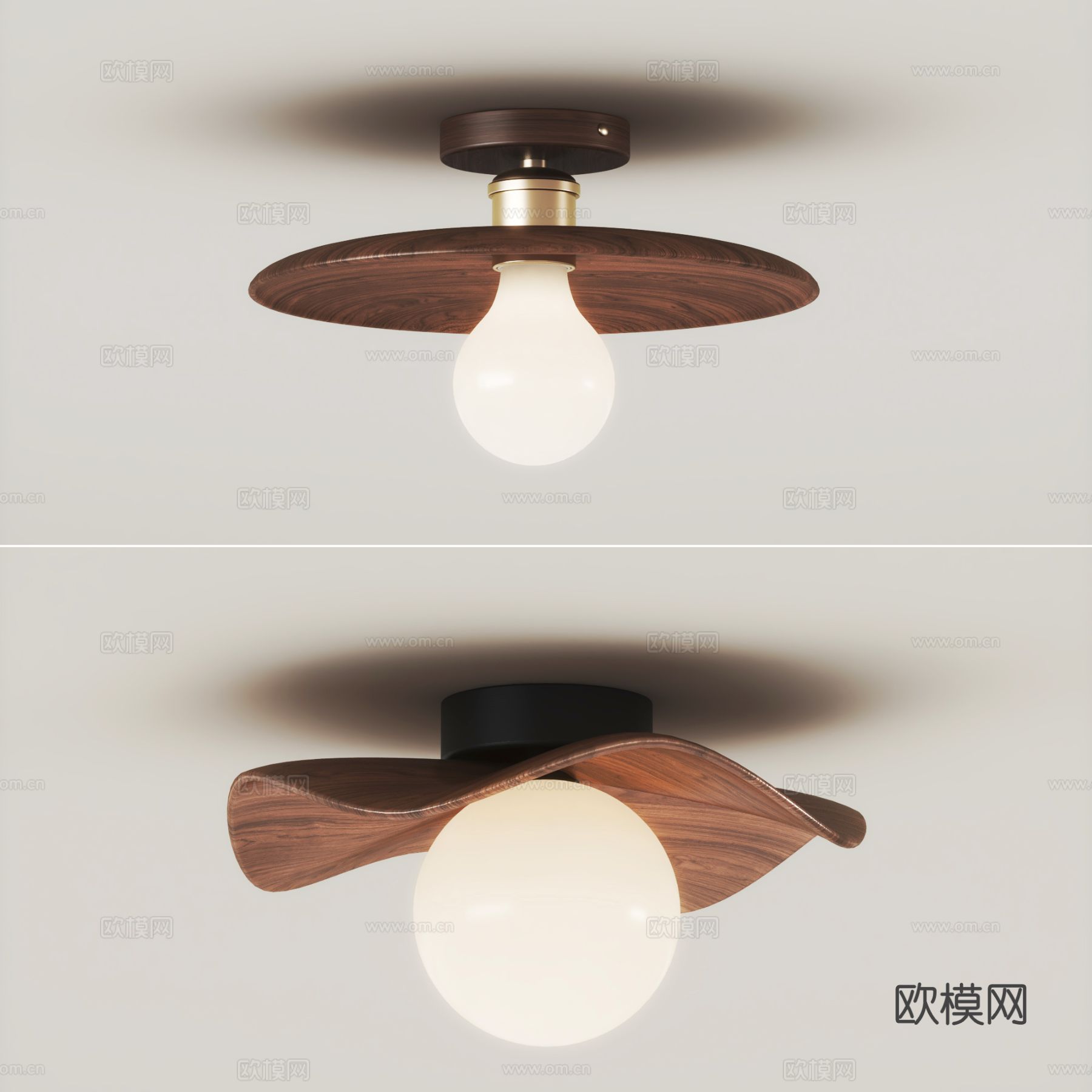 中古风吸顶灯3d模型下载（渲染图1）