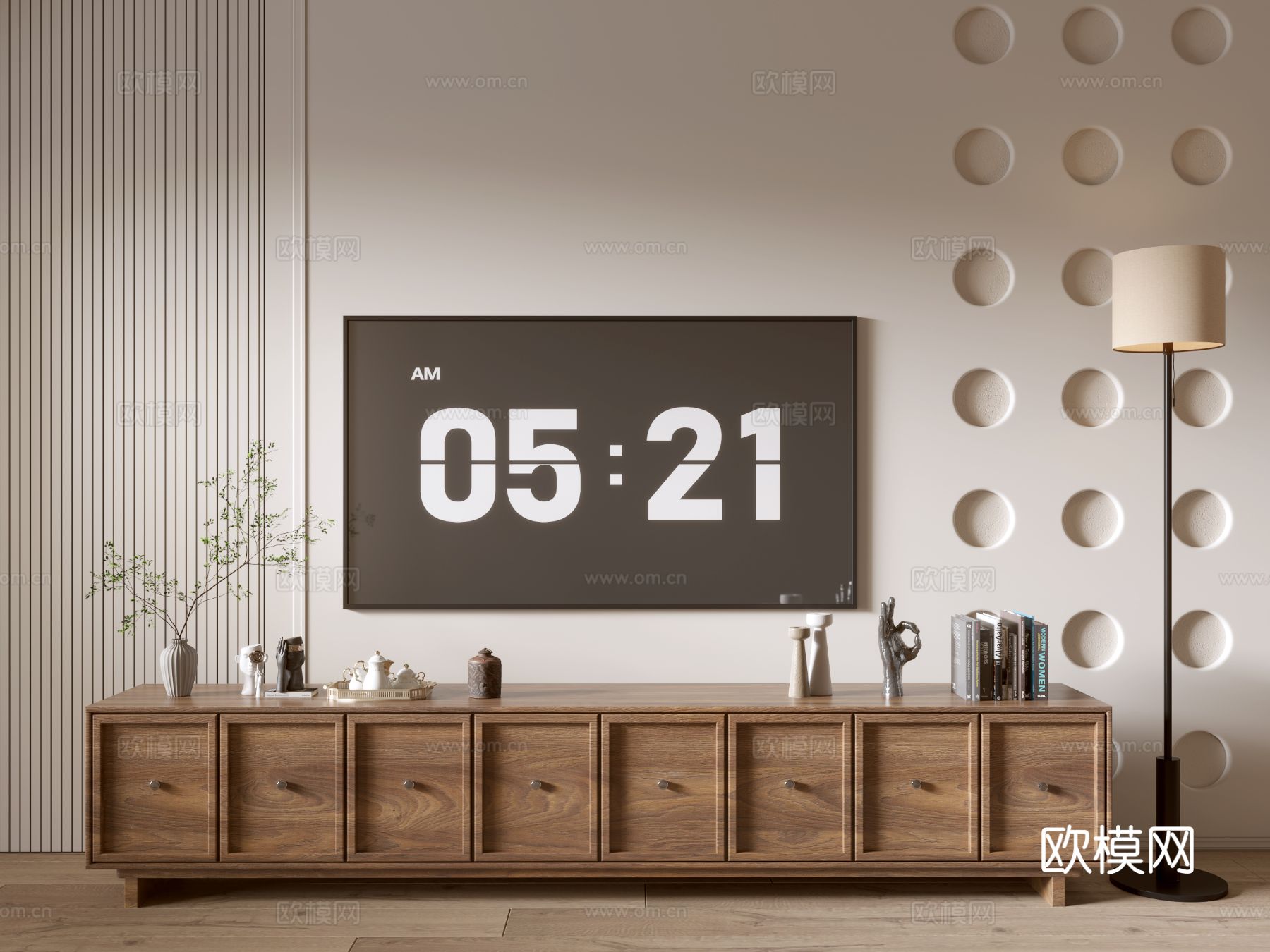 中古风电视柜3d模型下载