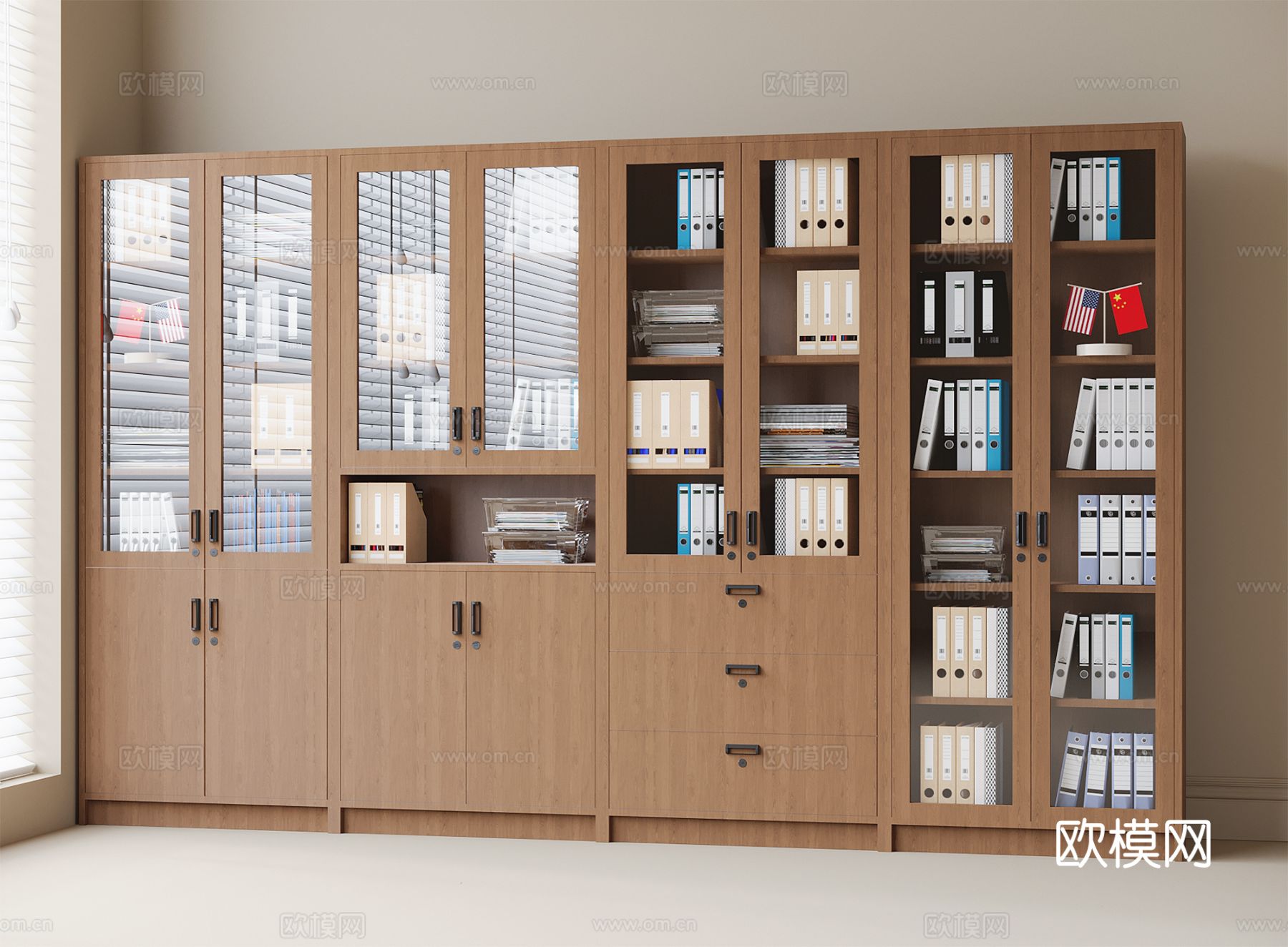 现代文件柜 资料柜su模型下载（渲染图2）