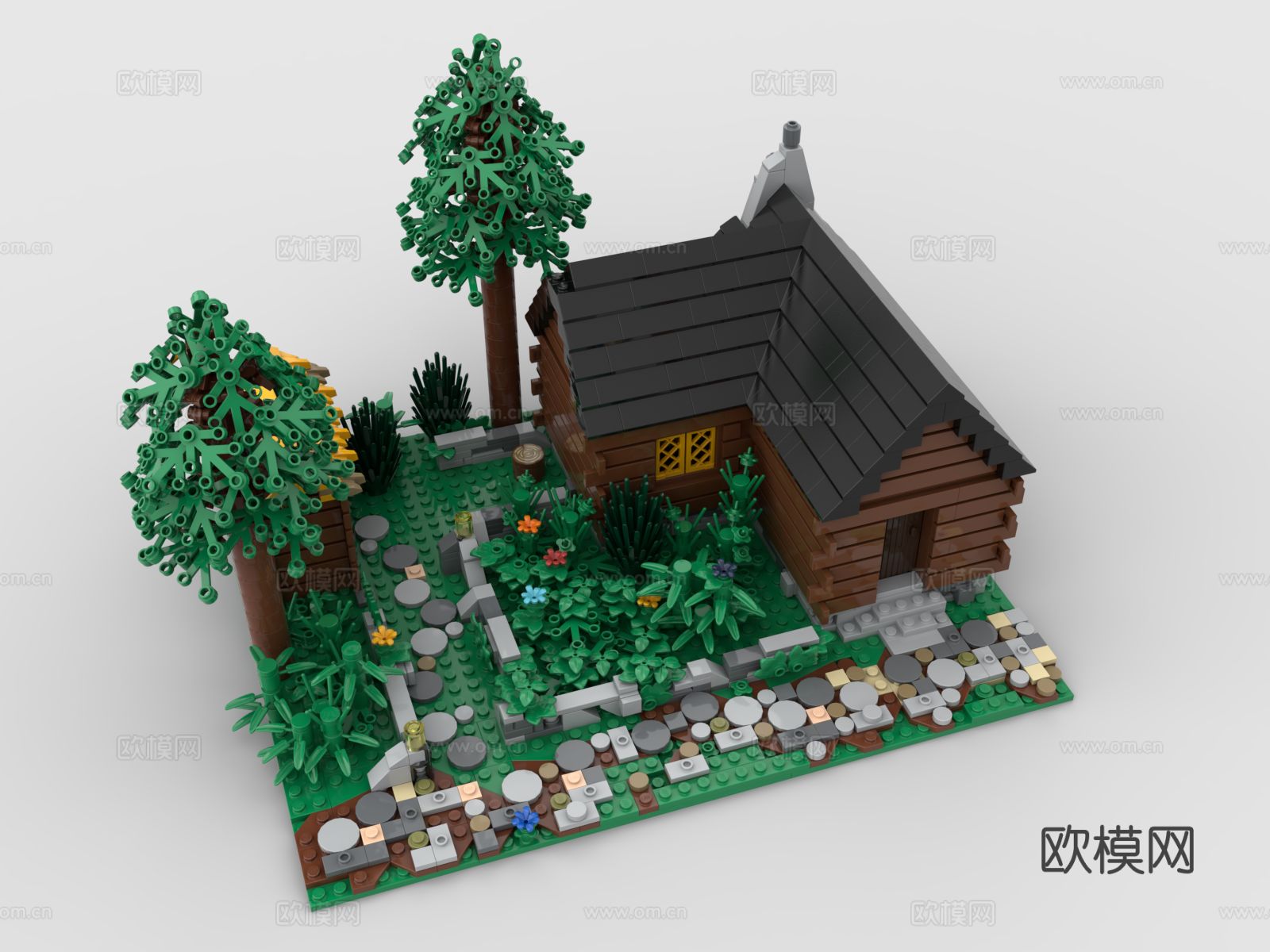 乐高 LEGO 玩具 积木 森林 木屋玩具3d模型