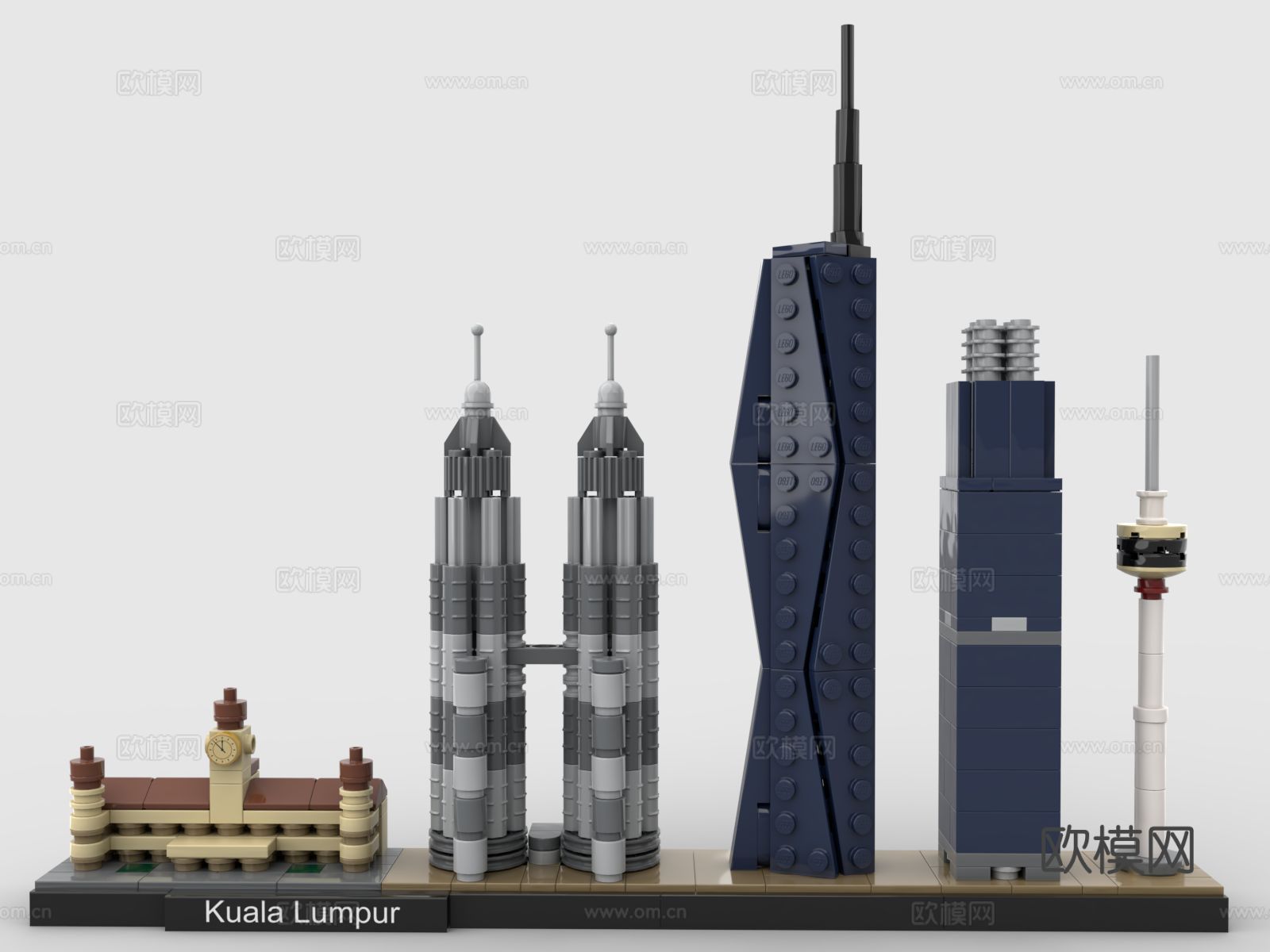 乐高玩具 积木玩具 建筑群 吉隆坡3d模型