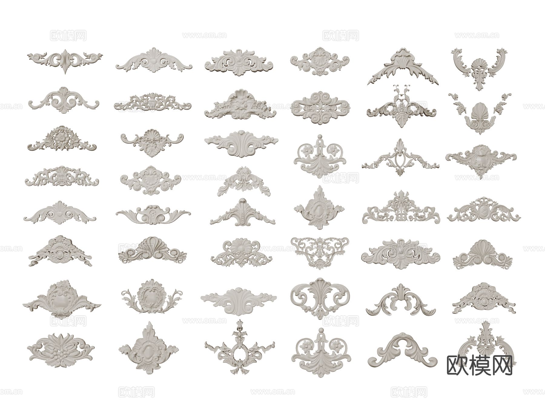 欧式雕花 角花 石膏构件3d模型