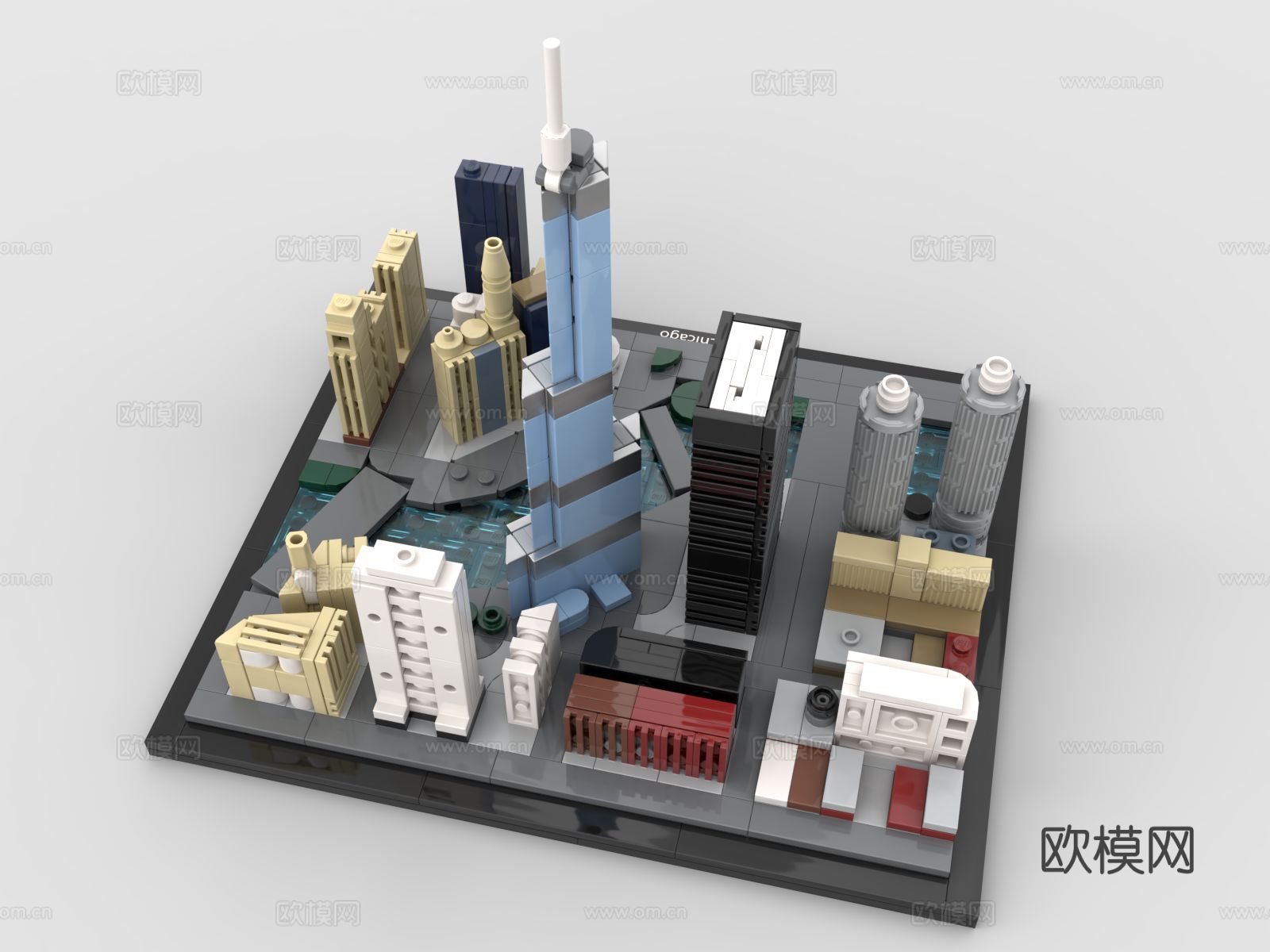 乐高玩具 积木玩具 地标建筑3d模型下载（渲染图4）