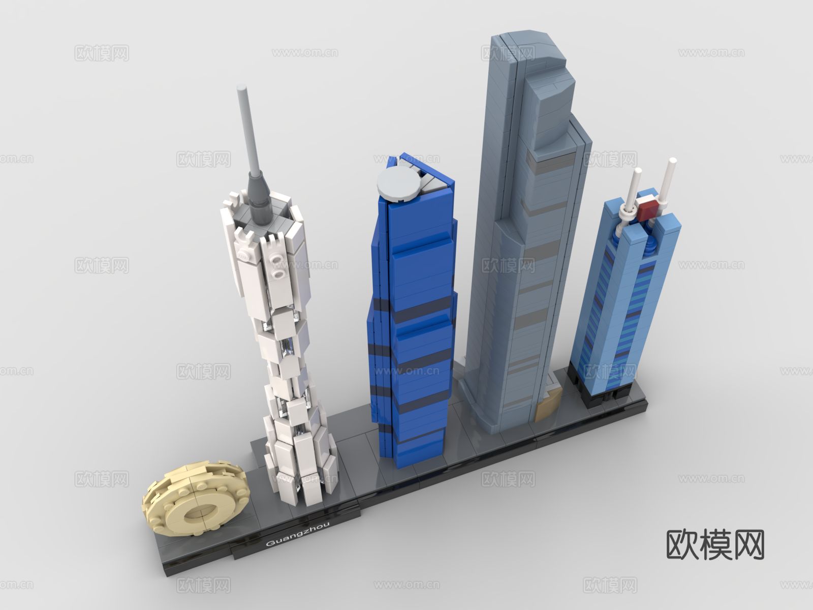 LEGO 玩具  城市积木 广州建筑群积木3d模型