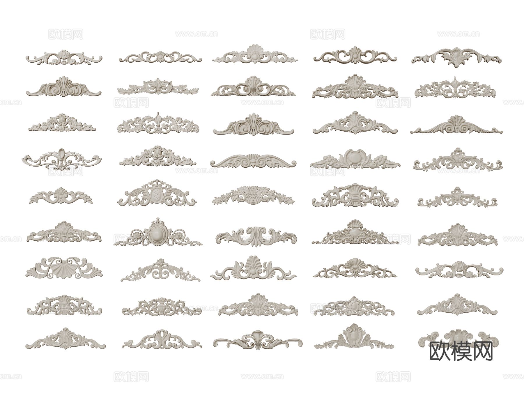 欧式雕花 角花 石膏构件3d模型