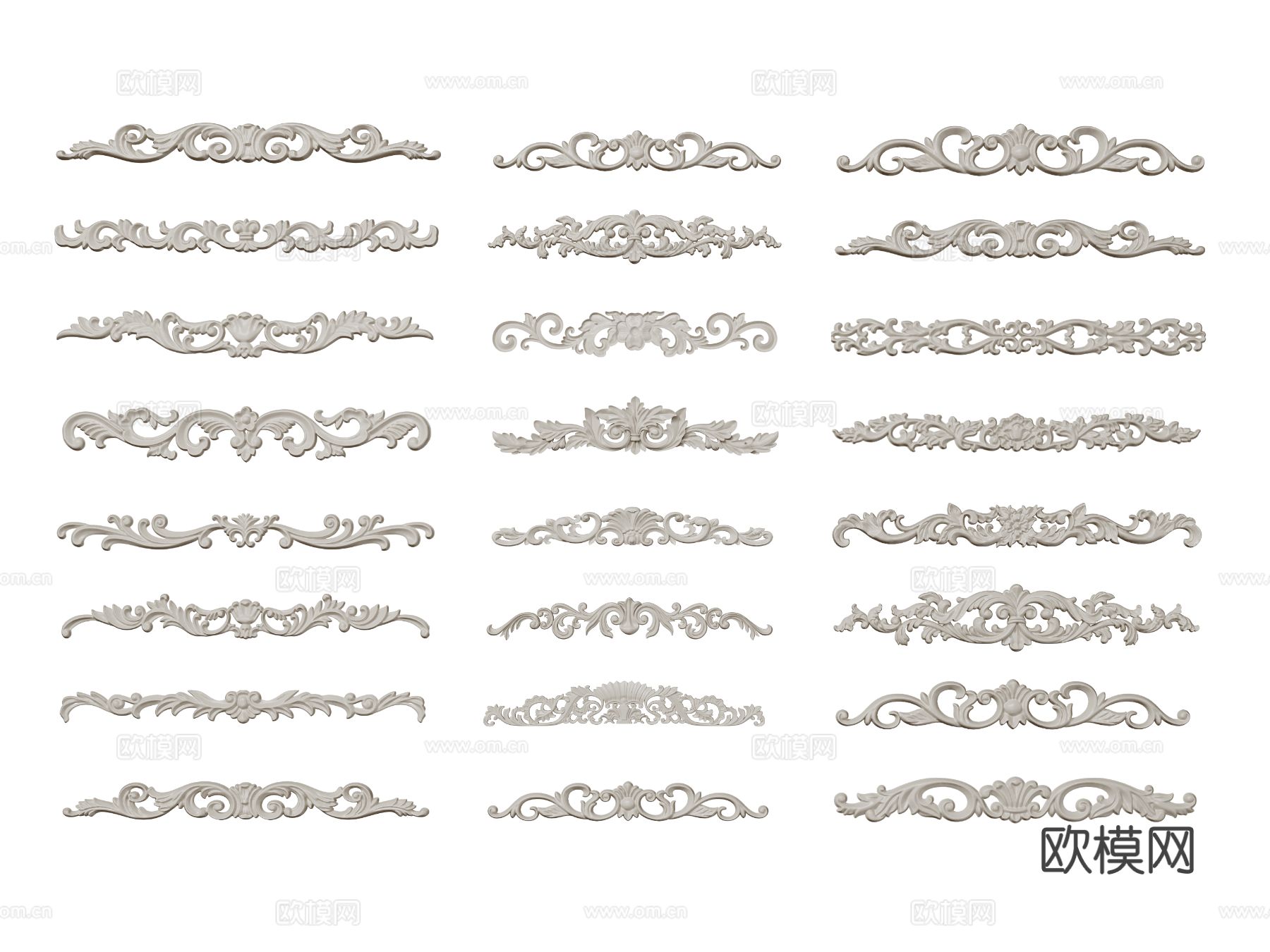 欧式雕花 角花 石膏构件3d模型