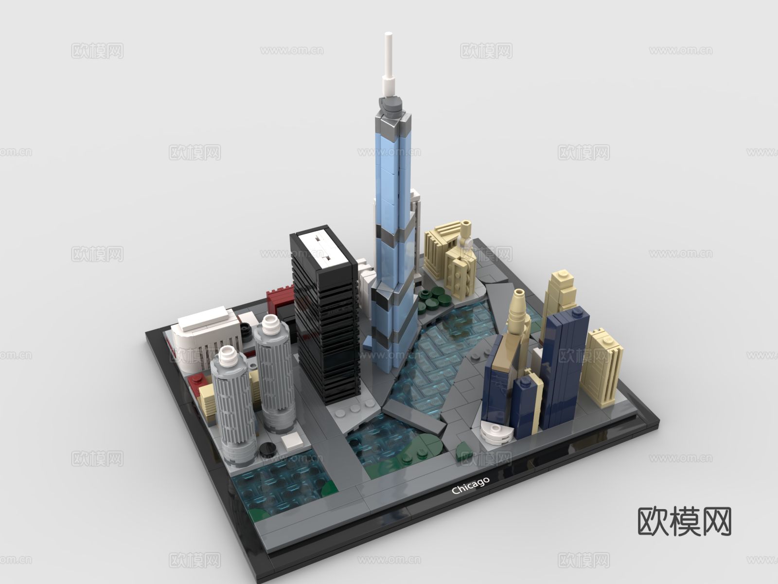 乐高玩具 积木玩具 地标建筑3d模型下载（渲染图2）