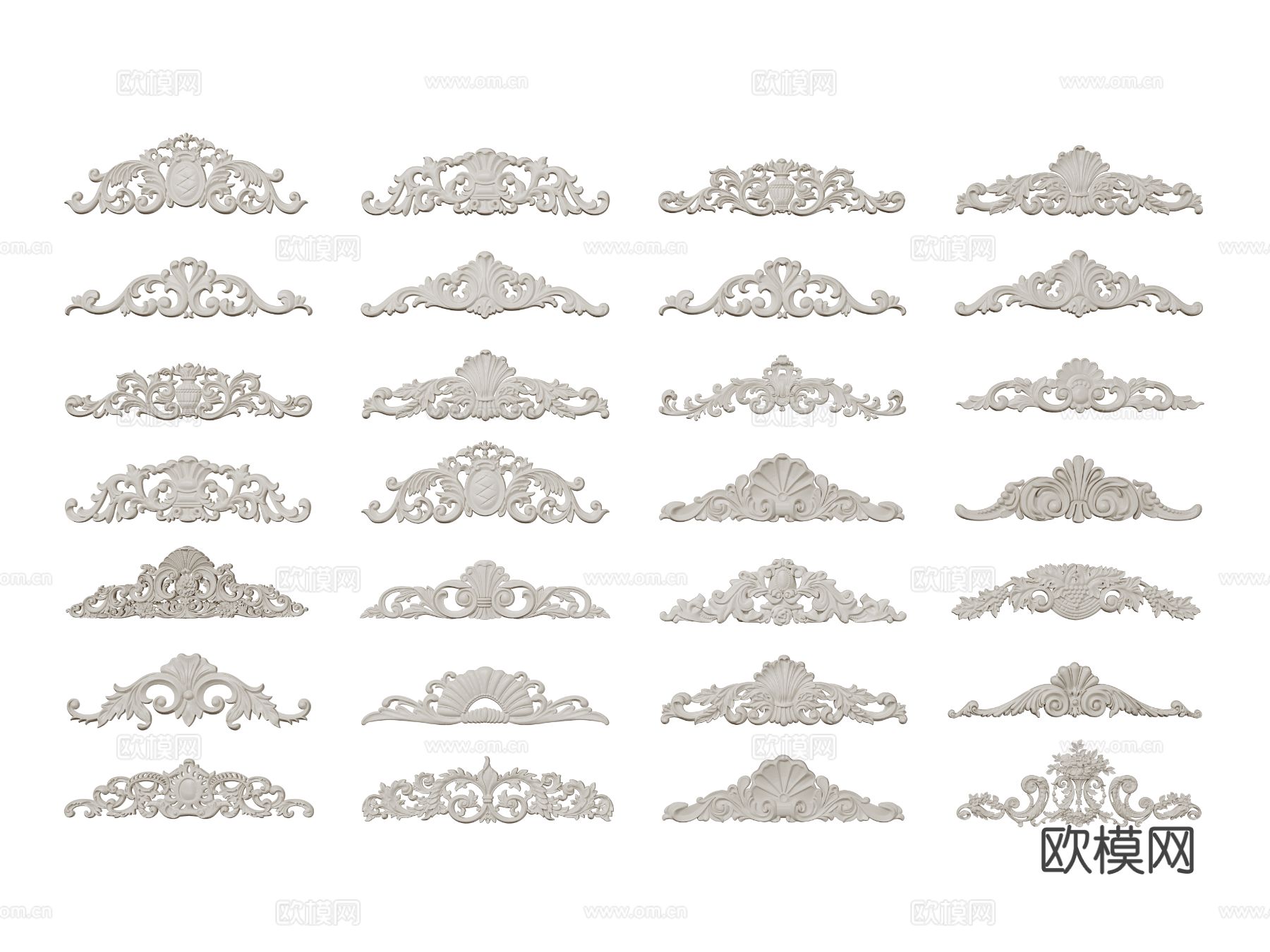 欧式雕花 角花 石膏构件3d模型