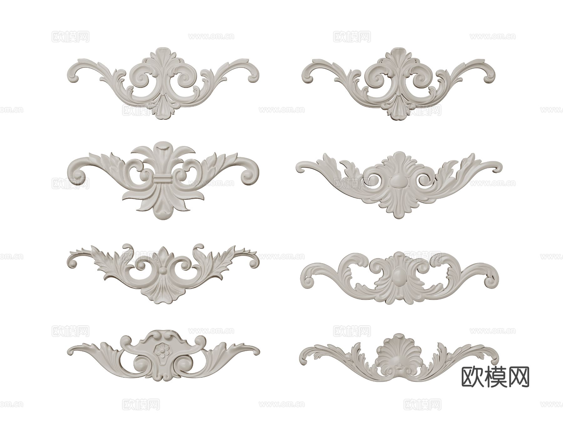 欧式雕花 角花 石膏构件3d模型