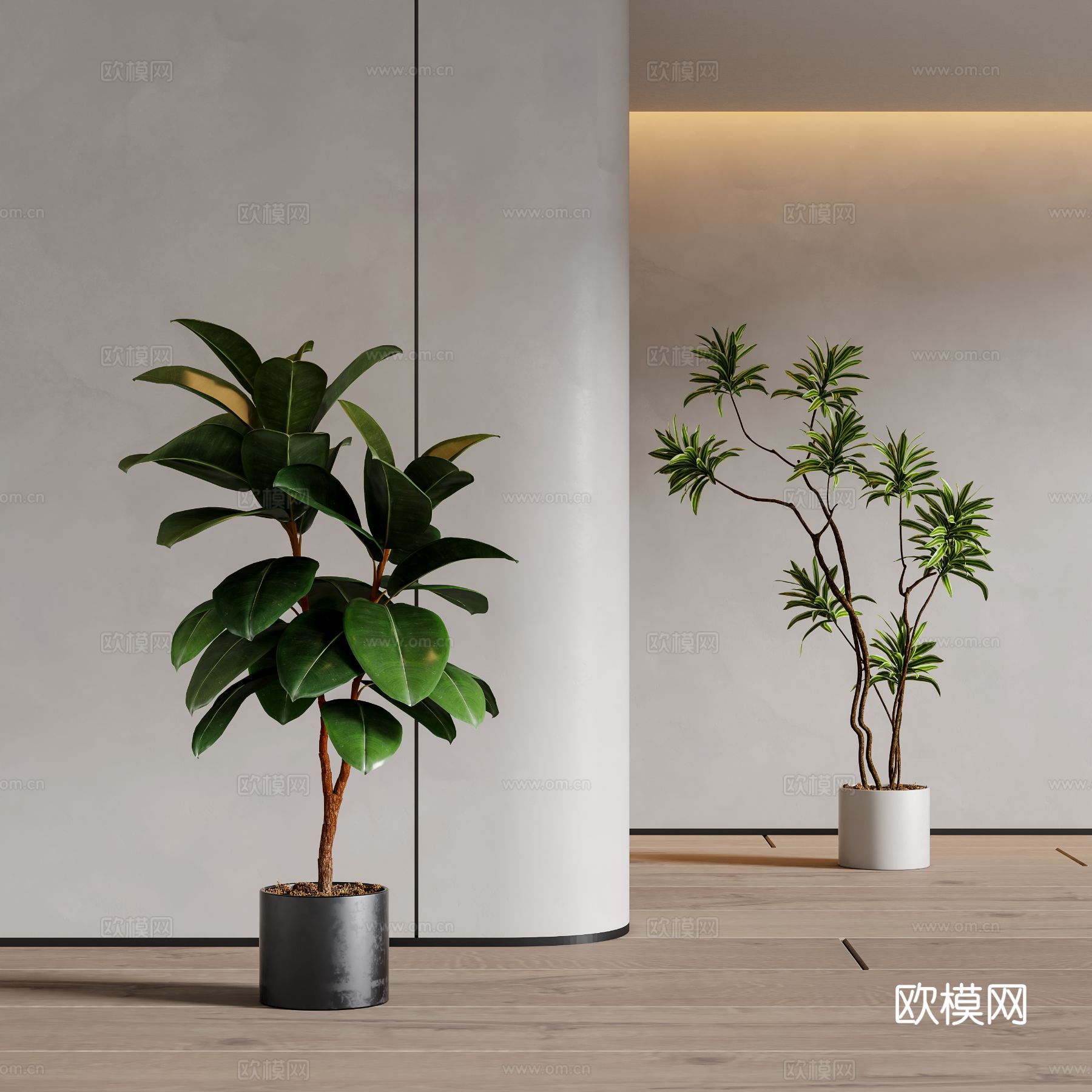 现代绿植盆栽 植物 盆景su模型