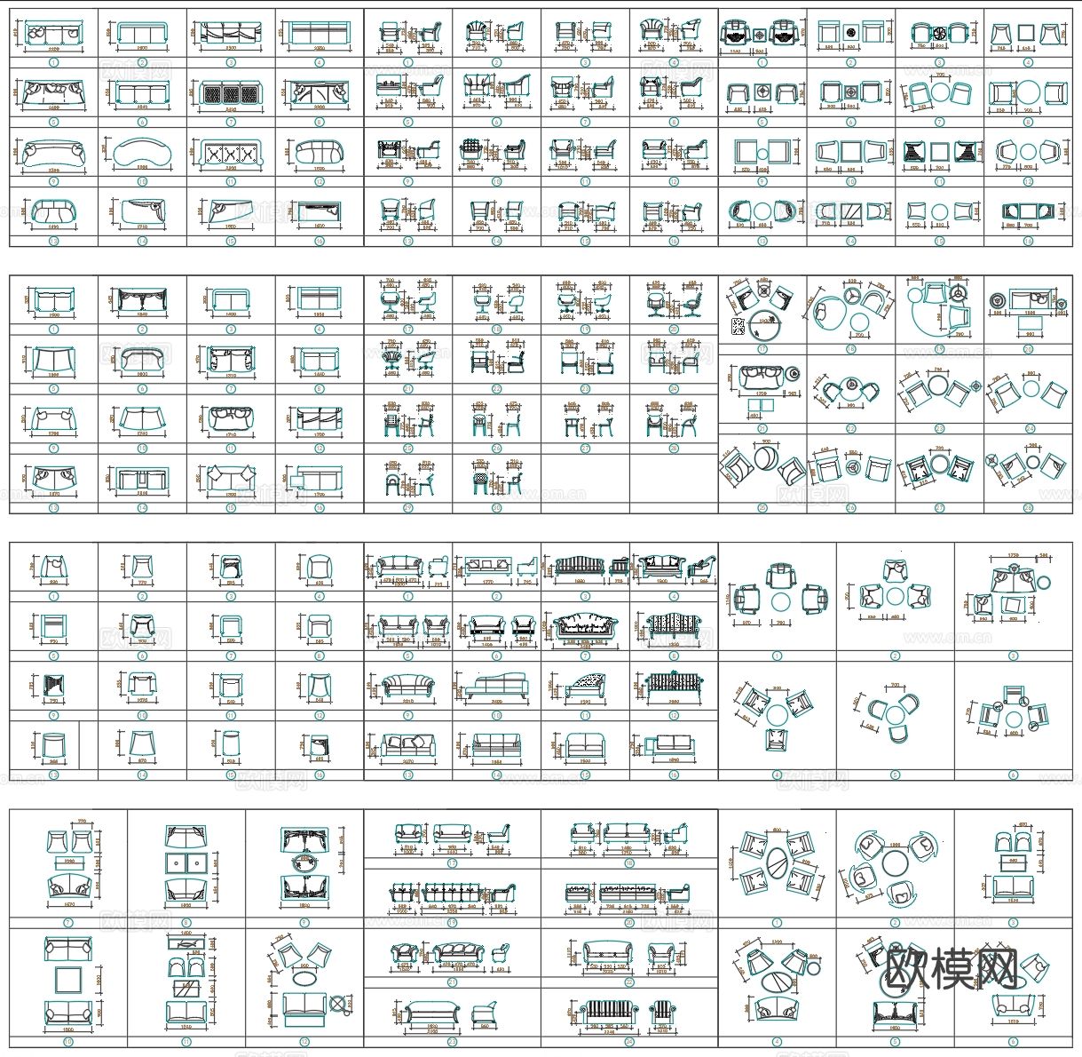 综合家具cad图库