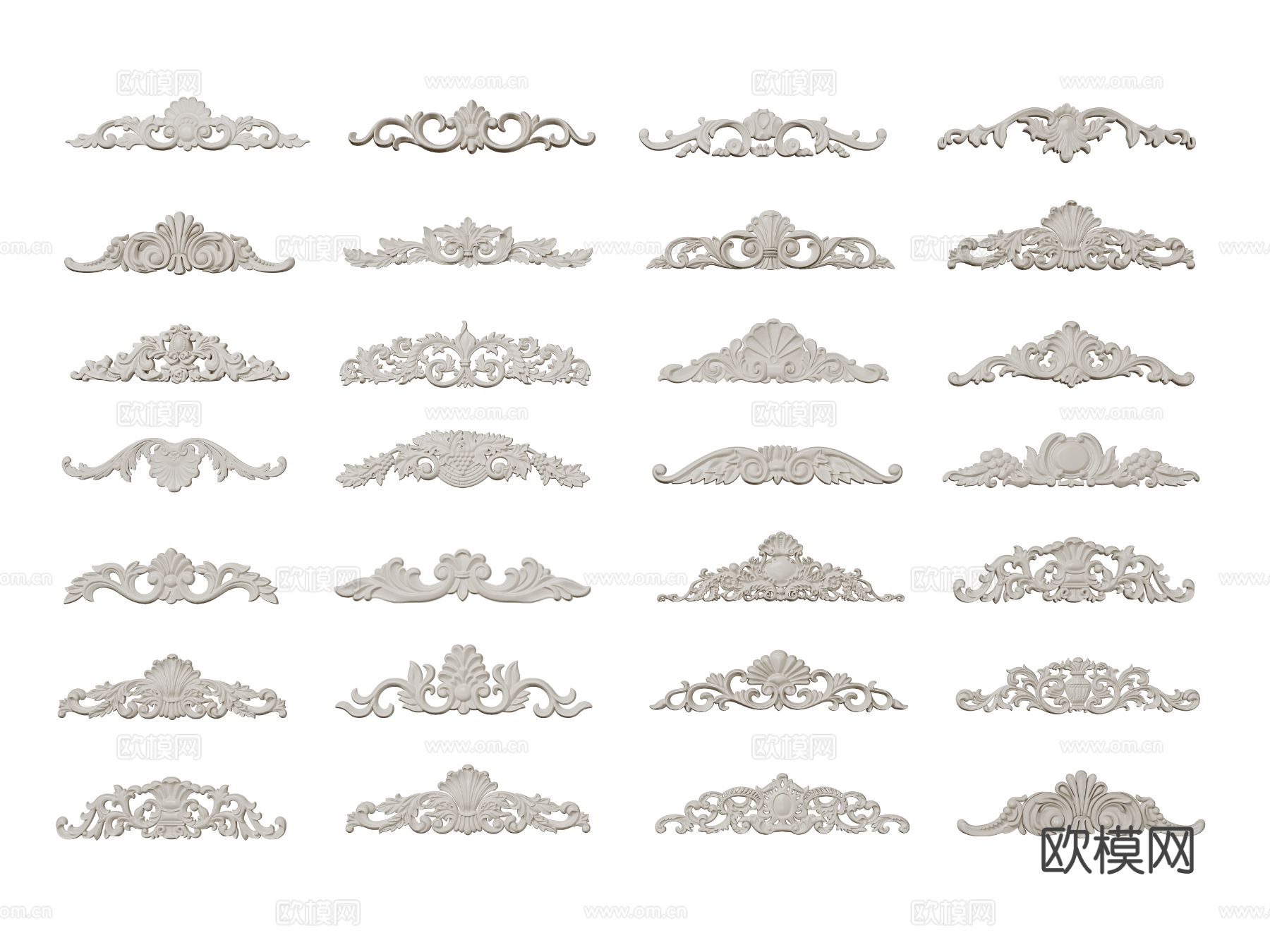 欧式雕花 角花 石膏构件3d模型