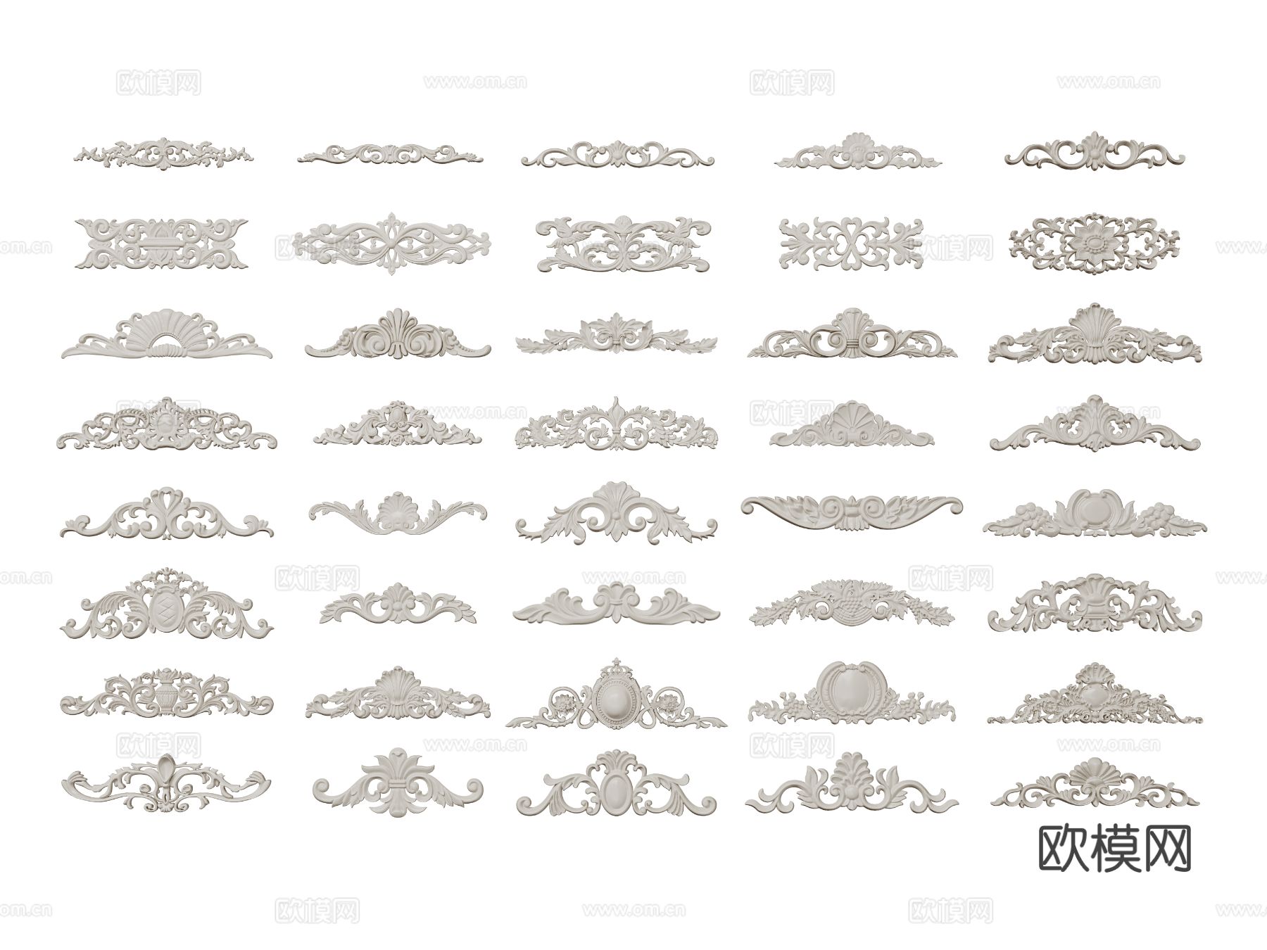 欧式雕花 角花 石膏构件3d模型
