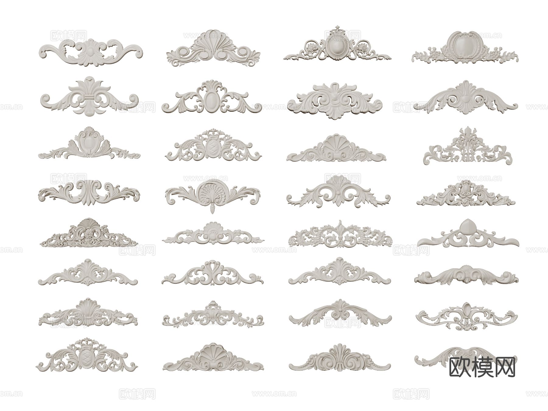 欧式雕花 角花 石膏构件3d模型