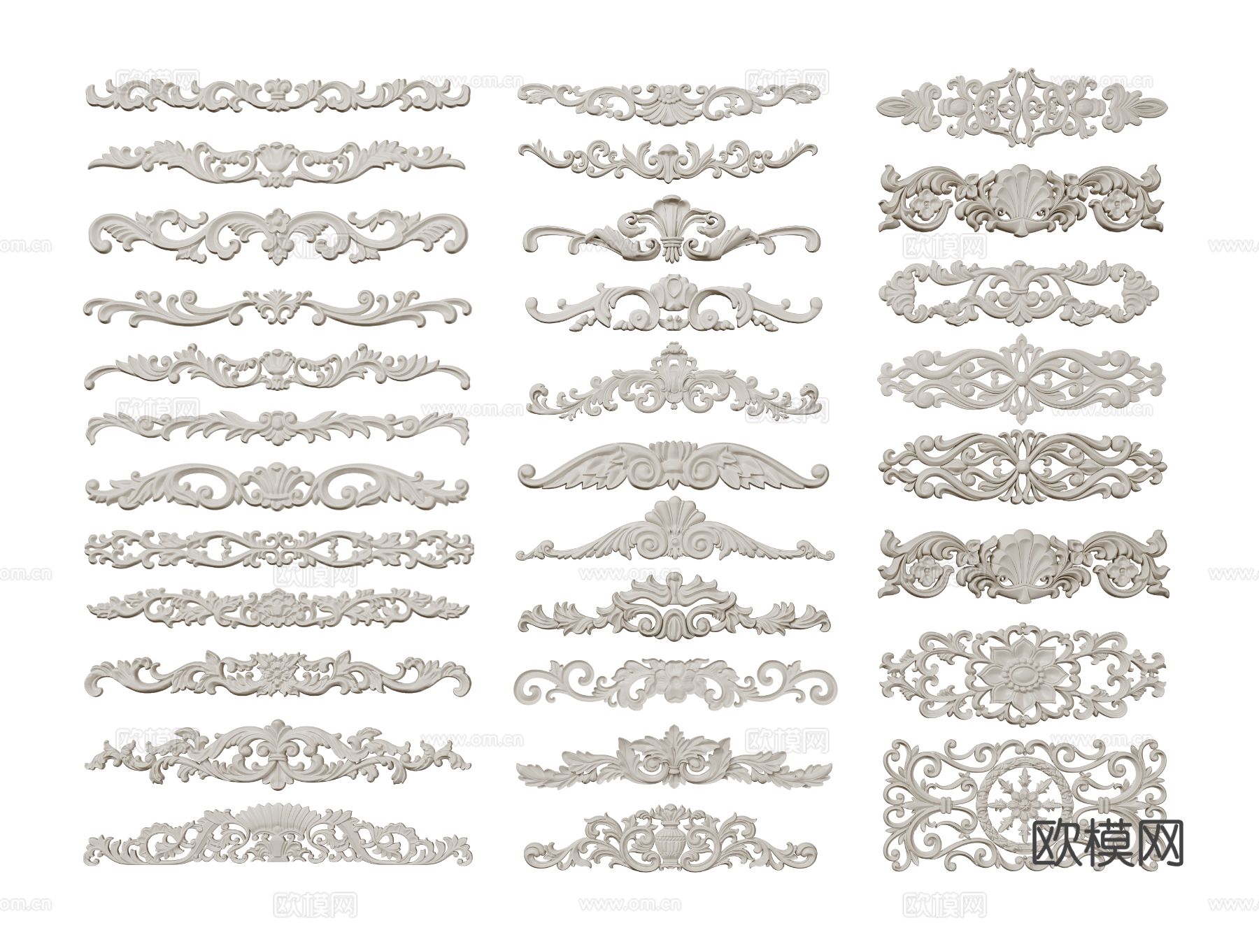 欧式雕花 角花 石膏构件3d模型